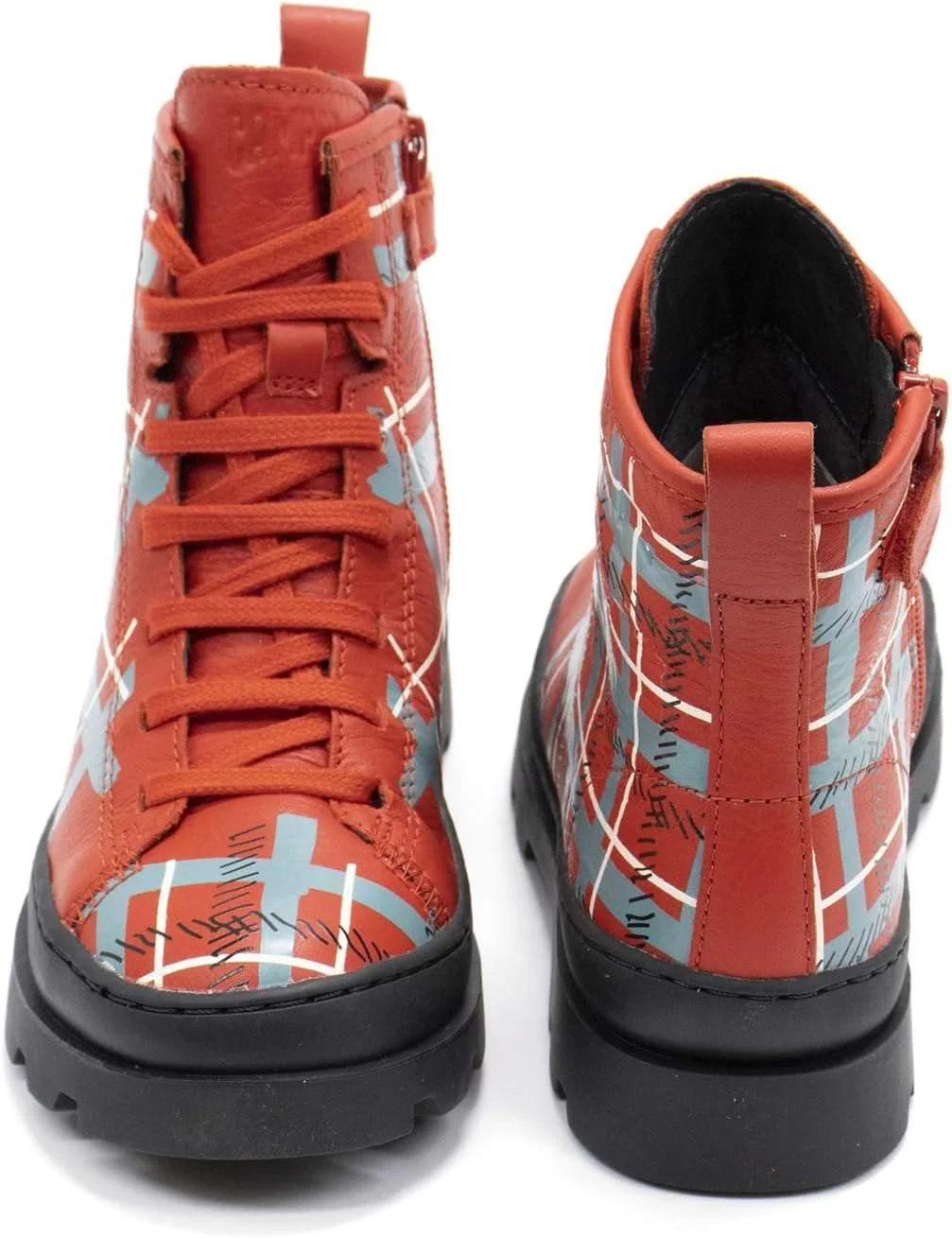 بوت چرمی دخترانه Camper مدل Brutus، قرمز سفید، سایز 1 کودک