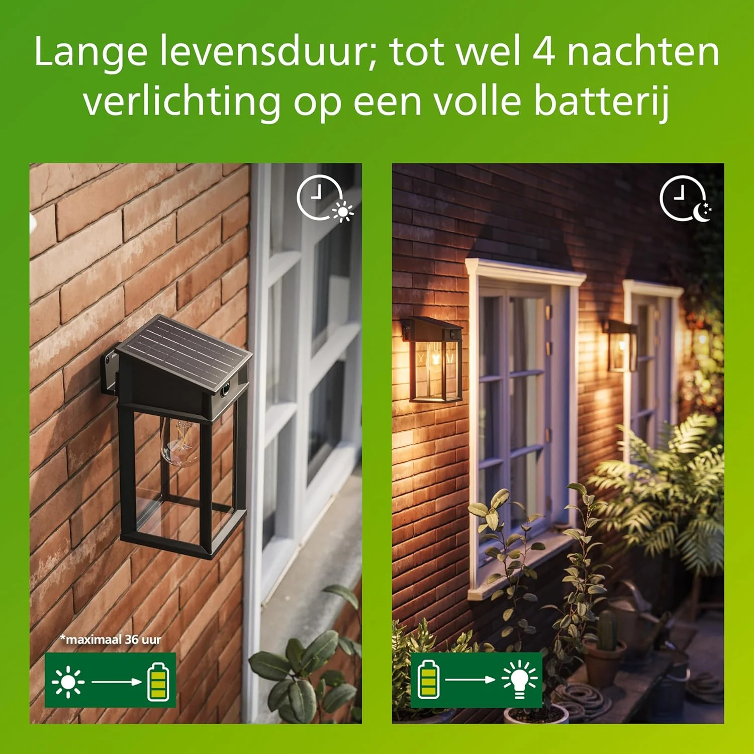 چراغ دیواری خورشیدی فوق العاده کارآمد فیلیپس مدل Geri، گرد، 2.9 وات، لامپ ویژه قابل تعویض، دارای سنسور نور روز و حرکت، 2700 کلوین، 470 لومن، IP44، مشکی