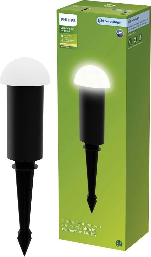 چراغ پایه دار ادوینا 24 ولت فیلیپس GardenLink، نور کم ولتاژ، 2700 کلوین، 180 لومن، مشکی، بسته توسعه