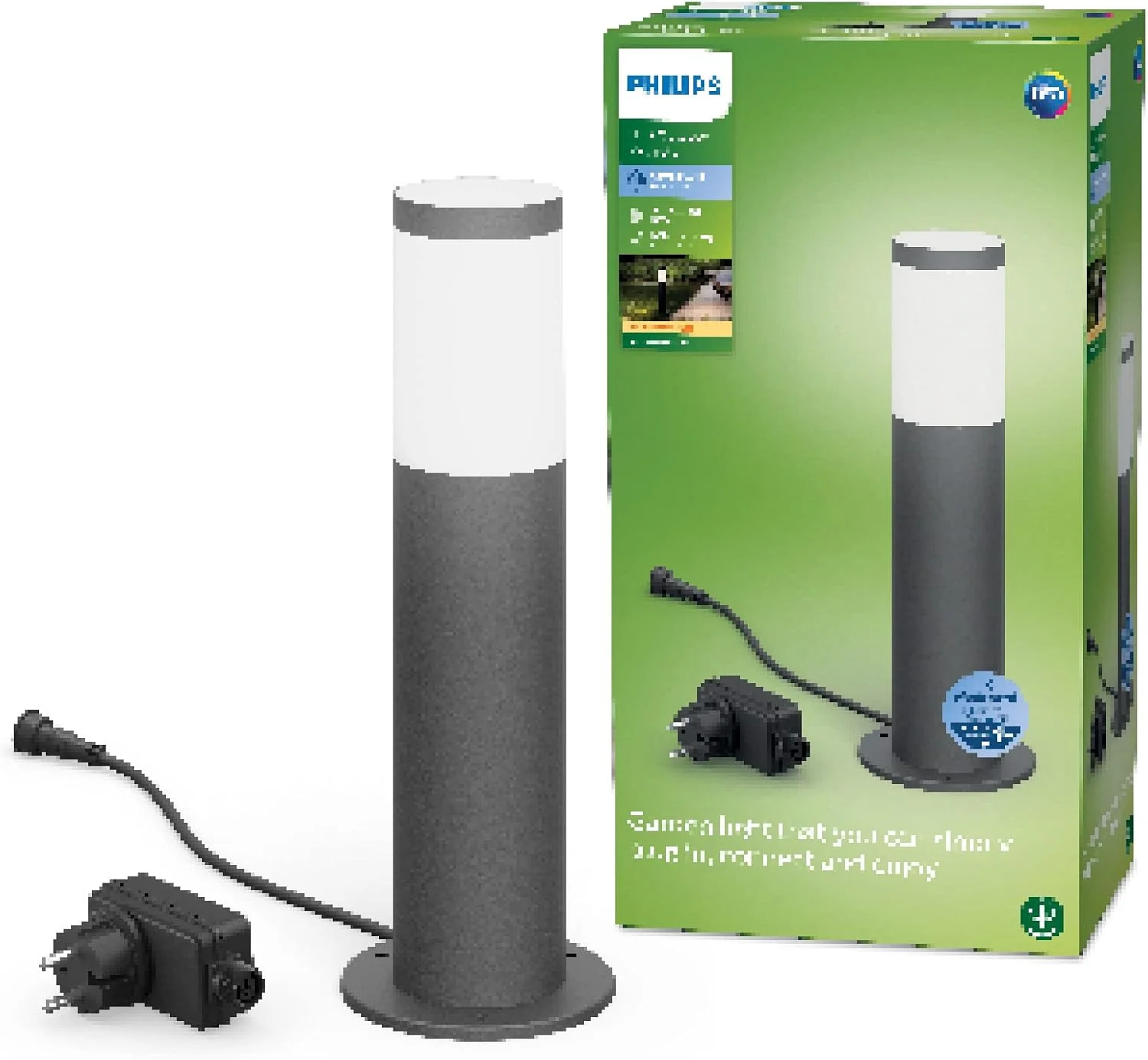 چراغ بولارد باغی کم ولتاژ Philips Garden Link، 24 وات، IP44، 2700K، زغالی