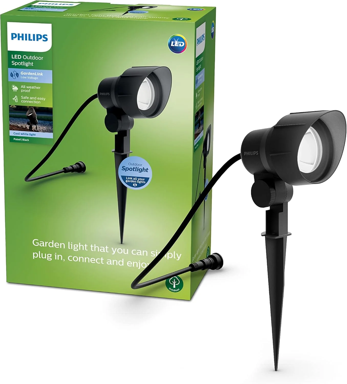 چراغ نقطه ای فضای باز ولتاژ پایین Philips GardenLink 1x6W، 4000K، IP44، منبع تغذیه شامل نمی شود