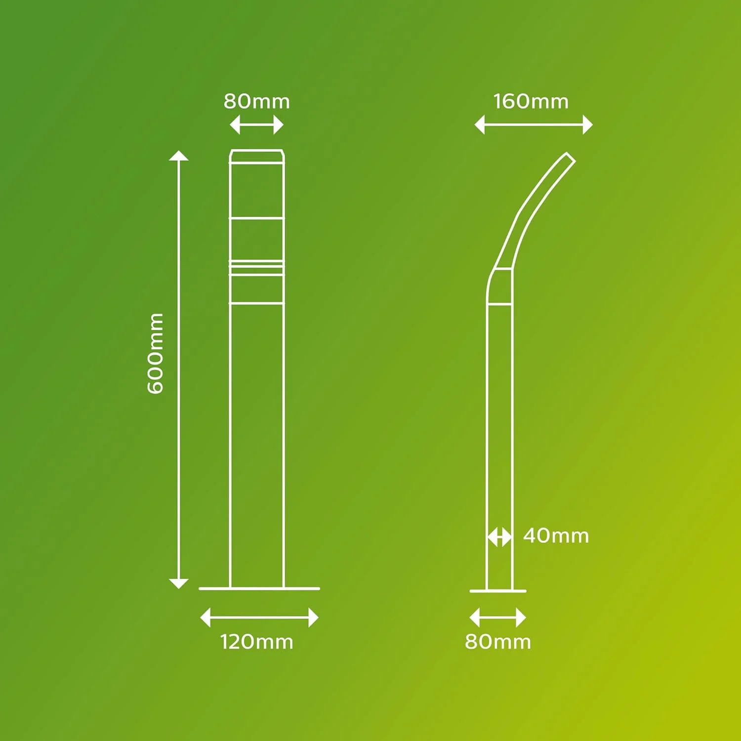چراغ مسیر LED فیلیپس مدل Splay با توان 12 وات، دمای رنگ 2700 کلوین و استاندارد IP44، رنگ آنتراسیت