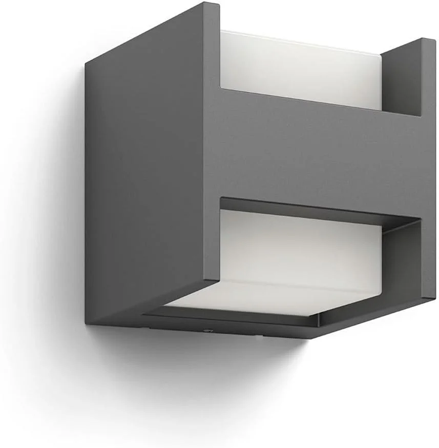 چراغ دیواری LED بالا و پایین فضای باز Philips myGarden Arbour [آنتراسیت] 2 x 4.5 وات. برای روشنایی باغ و پاسیو