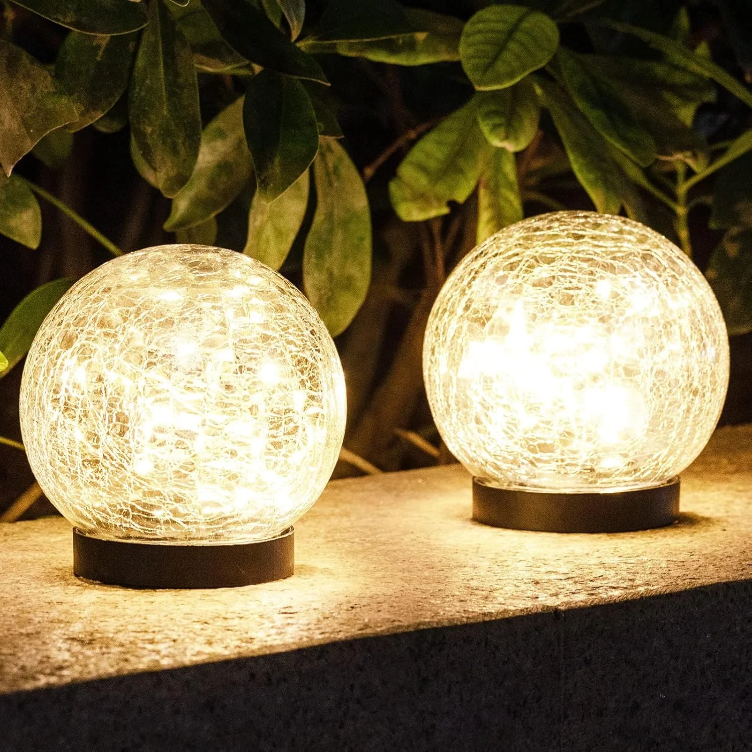 چراغ باغی خورشیدی KASTWAVE بسته 2 عددی با گوی شیشه ای ترک خورده شفاف، 30 LED سفید گرم، دکور ضد آب فضای باز برای مسیر، پاسیو، حیاط، چمن، ایده آل برای فضای شب و صرفه جویی در انرژی چراغ باغی خورشیدی KASTWAVE بسته 2 عددی با گوی شیشه ای ترک خورده شفاف، 30 LED سفید گرم، دکور ضد آب فضای باز برای مسیر، پاسیو، حیاط، چمن، ایده آل برای فضای شب و صرفه جویی در انرژی