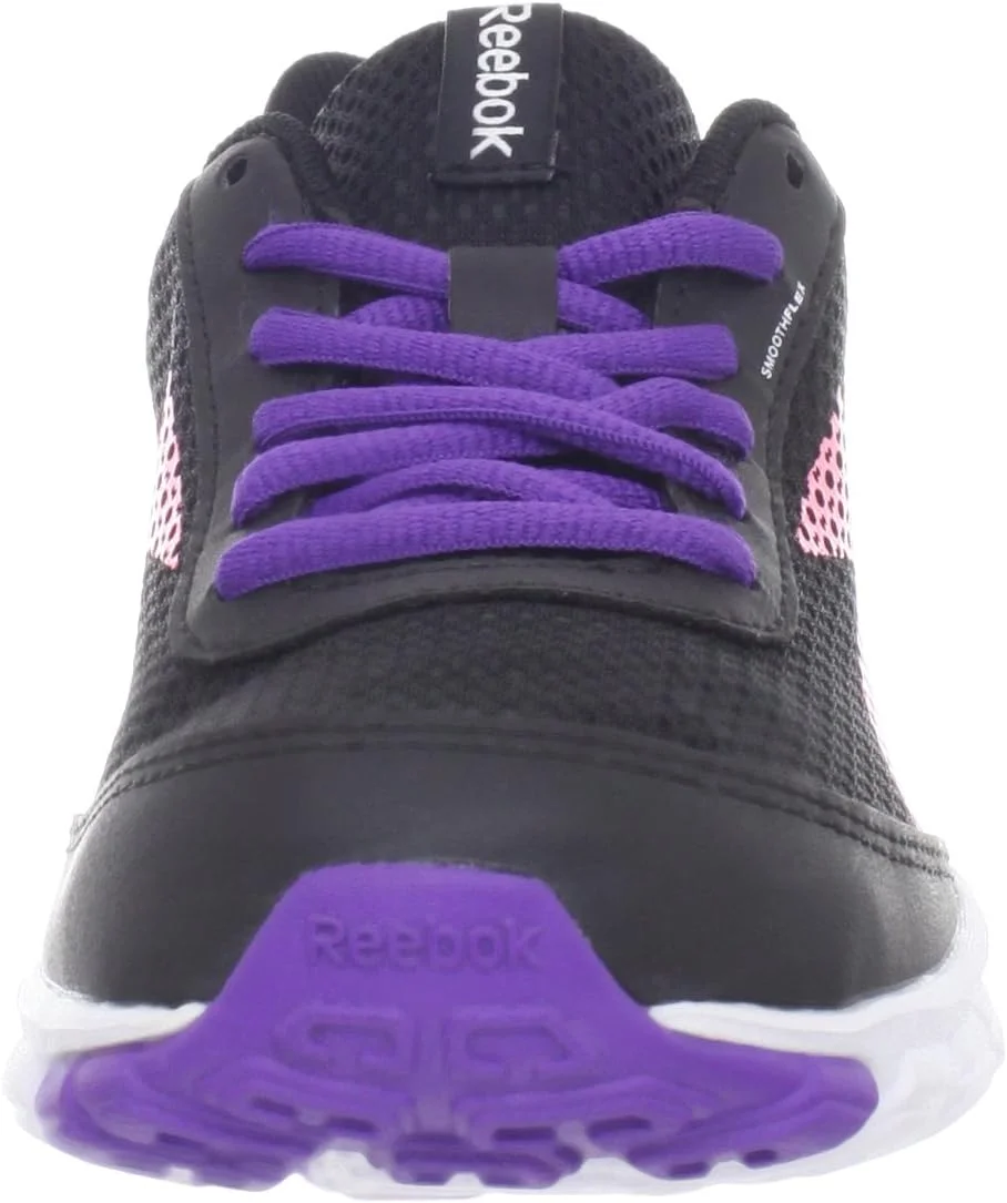 کفش دویدن دخترانه ریباک Smoothflex Cushrun 2.0، مشکی/صورتی/سفید/بنفش، سایز 6.5 M US Big Kid