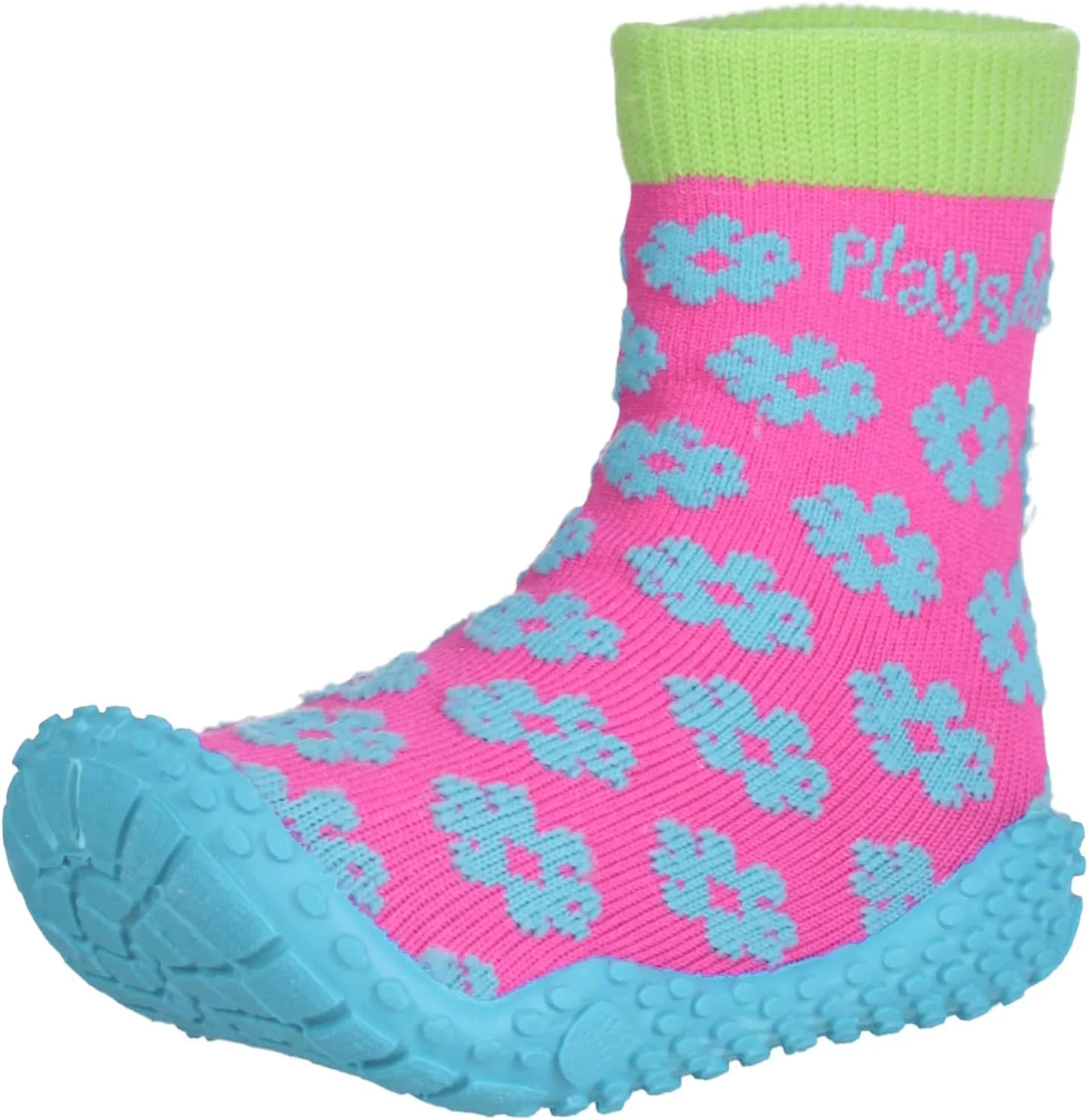جوراب آبی Playshoes با محافظت UV طرح گل، مناسب کودکان