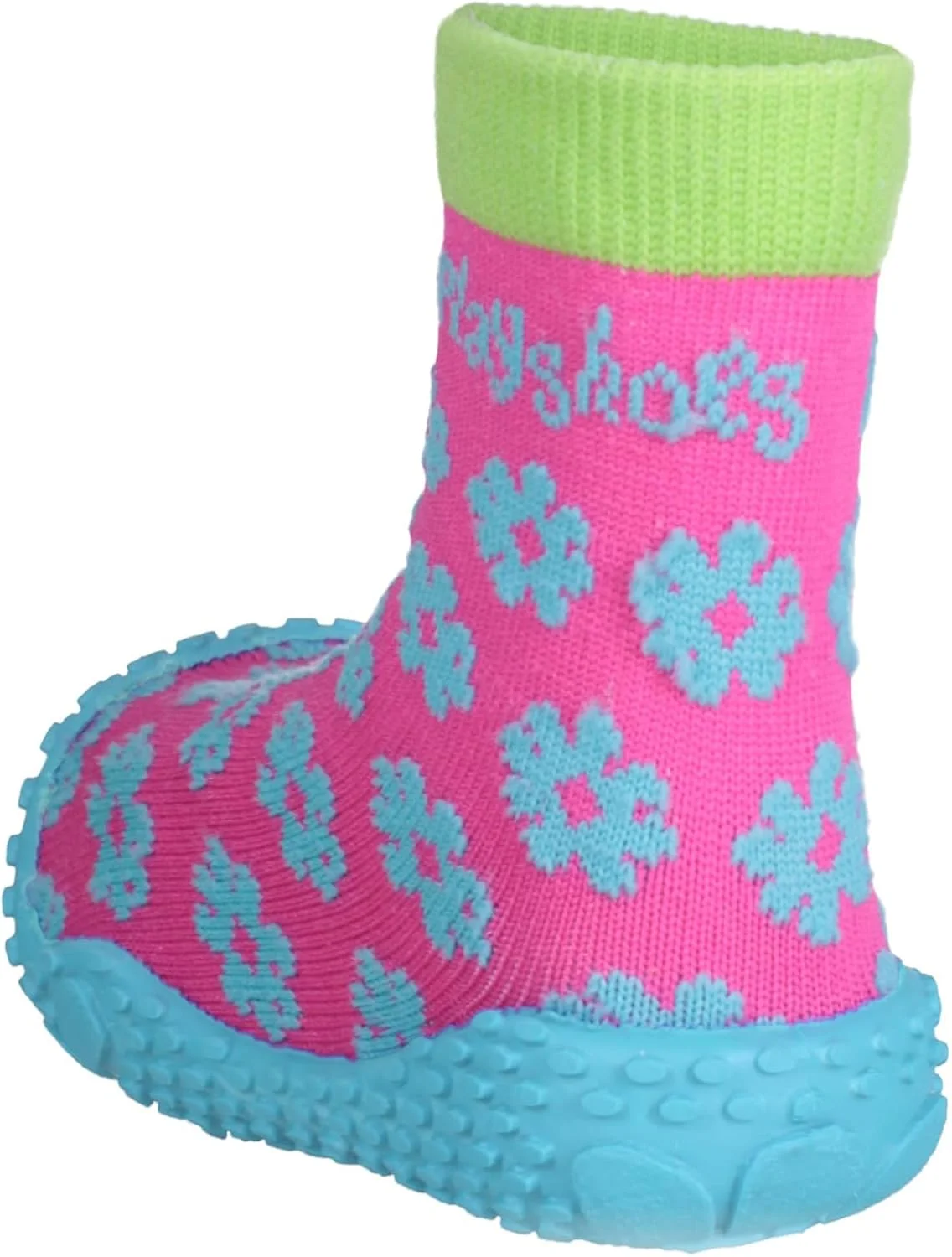 جوراب آبی Playshoes با محافظت UV طرح گل، مناسب کودکان