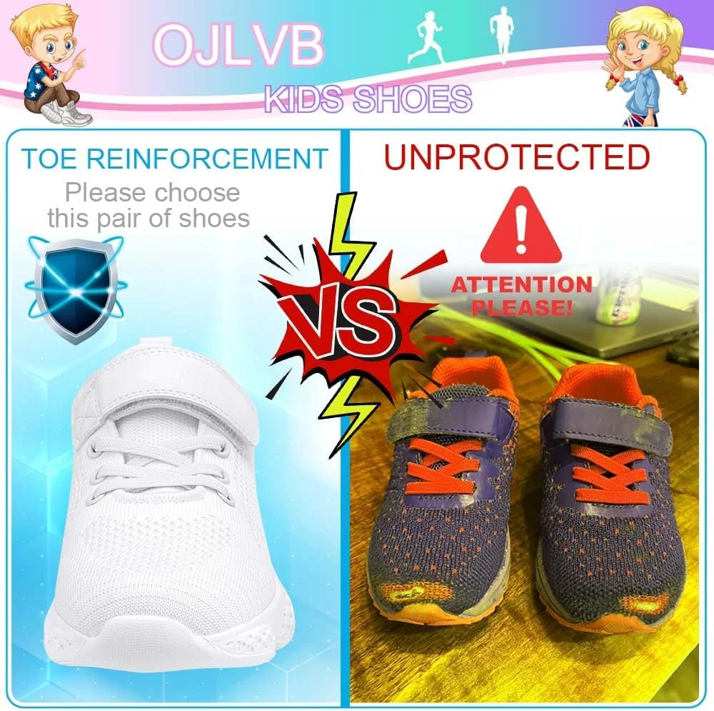 کفش‌های کتانی OJLVB دخترانه و پسرانه، کفش‌های دویدن و تنیس بچگانه، کفش ورزشی مناسب باشگاه، پیاده‌روی و دویدن در مسیرهای ناهموار