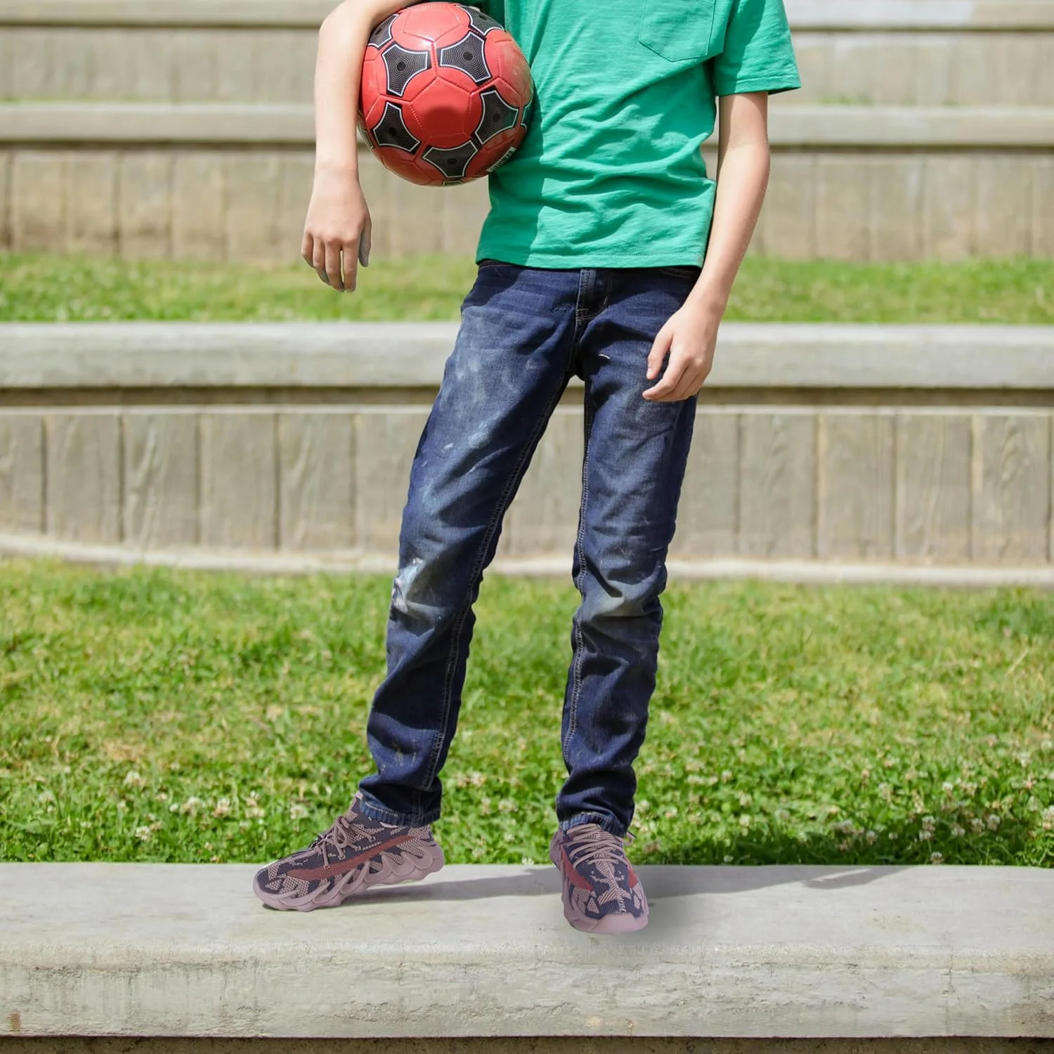 کفش‌های دویدن فضای باز بچگانه پاریسکس، کفش‌های ورزشی سبک وزن توری ضد لغزش پسرانه، کفش‌های تنیس ورزشی دخترانه