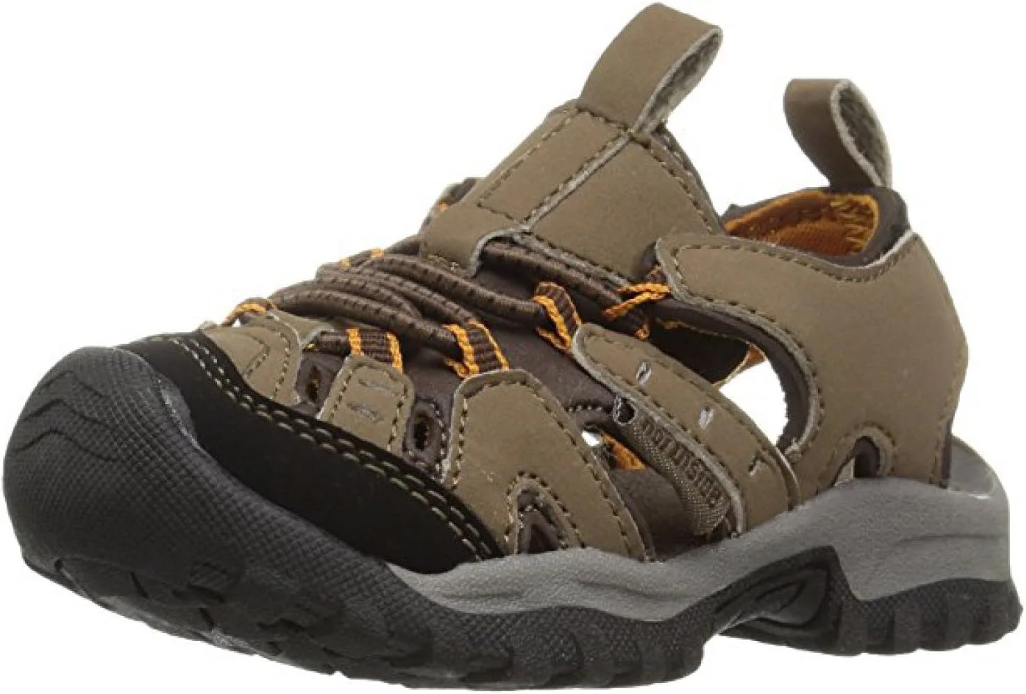 صندل ورزشی تابستانی کودکانه نورث ساید مدل Burke II، قهوه ای متوسط/نارنجی، سایز 11 M US Little Kid; به همراه یک کیف ضد آب خیس و خشک