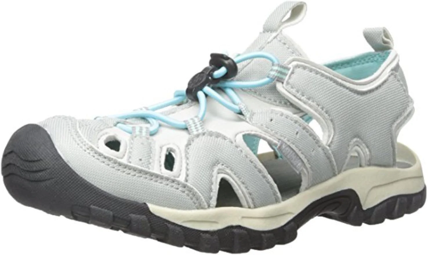 صندل ورزشی تابستانی کودکانه نورث ساید مدل Burke II، خاکستری/آبی، سایز 1 M US Little Kid; به همراه کیف ضد آب خشک و تر