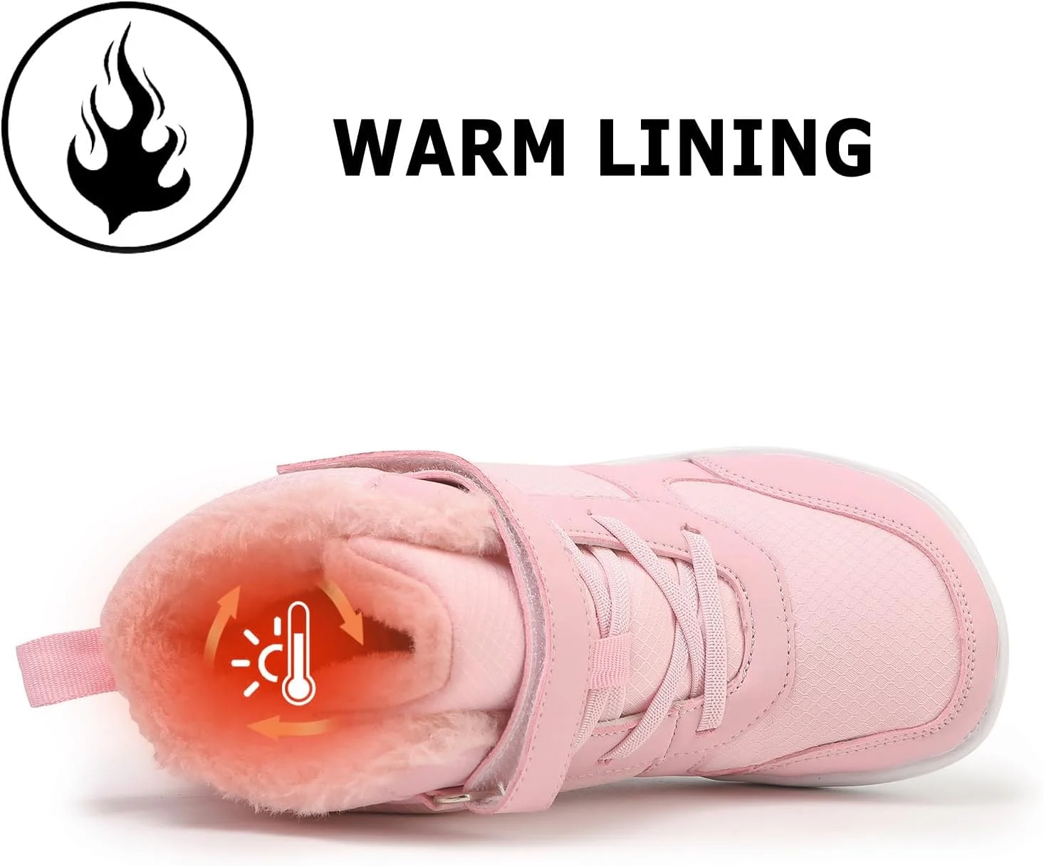 کفش بوت برهنه زمستانی بچگانه: مینیمالیستی زیرو دراپ - بوت های پیاده روی با جعبه انگشت پهن برای کودکان نوپا/پسران/دختران، صورتی، سایز 13 کودک کوچک