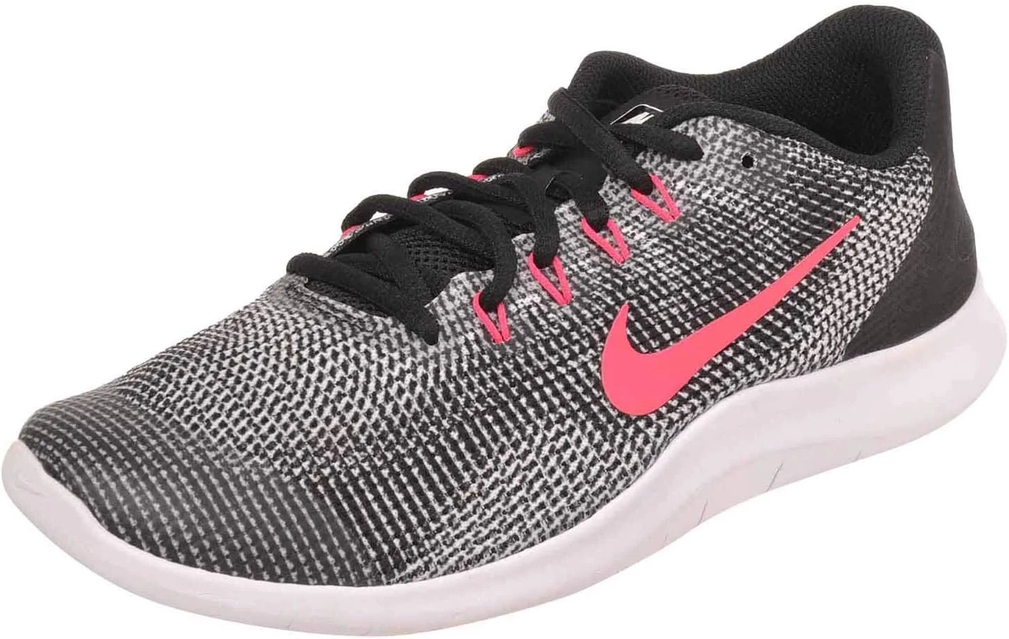 کفش های دویدن دخترانه نایک فلکس 2018 RN (GS) (سایز 4.5 بچه بزرگ M، مشکی/صورتی مسابقه ای/سفید)