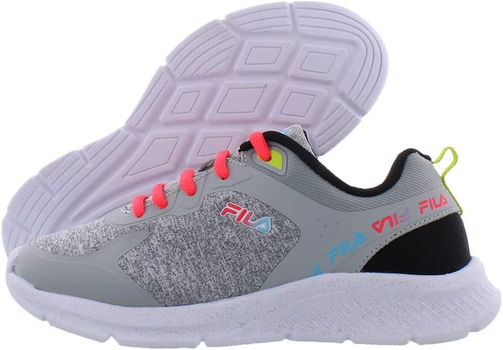 کفش دخترانه فیلا مدل Speedchaser 3 (مناسب کودکان کوچک/بزرگ), رنگ Heather High-rise/Bluefish/Diva Pink, سایز 3.5 کودک بزرگ