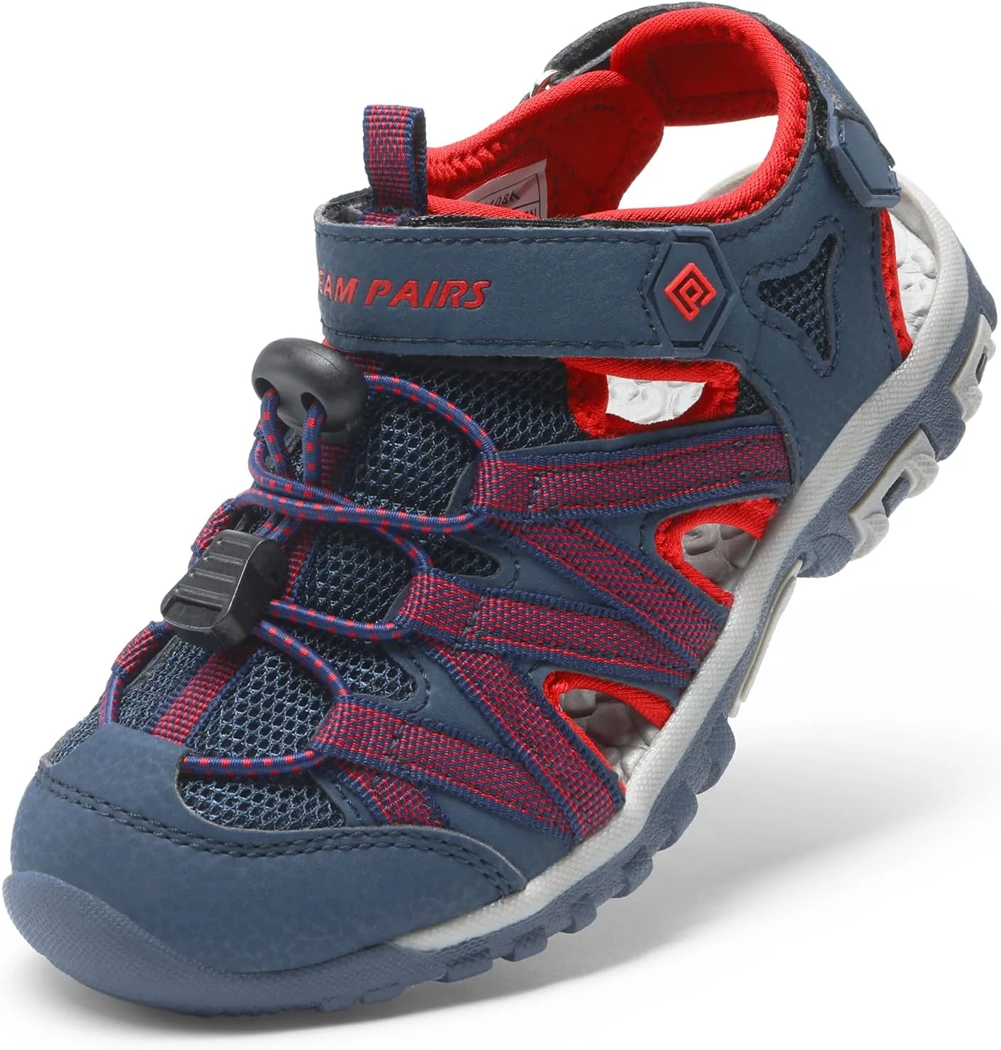 صندل تابستانی پسرانه و دخترانه DREAM PAIRS با پنجه بسته (مناسب نوپا/کودک کوچک/کودک بزرگ)، آبی/خاکستری/قرمز، سایز 10 نوپا