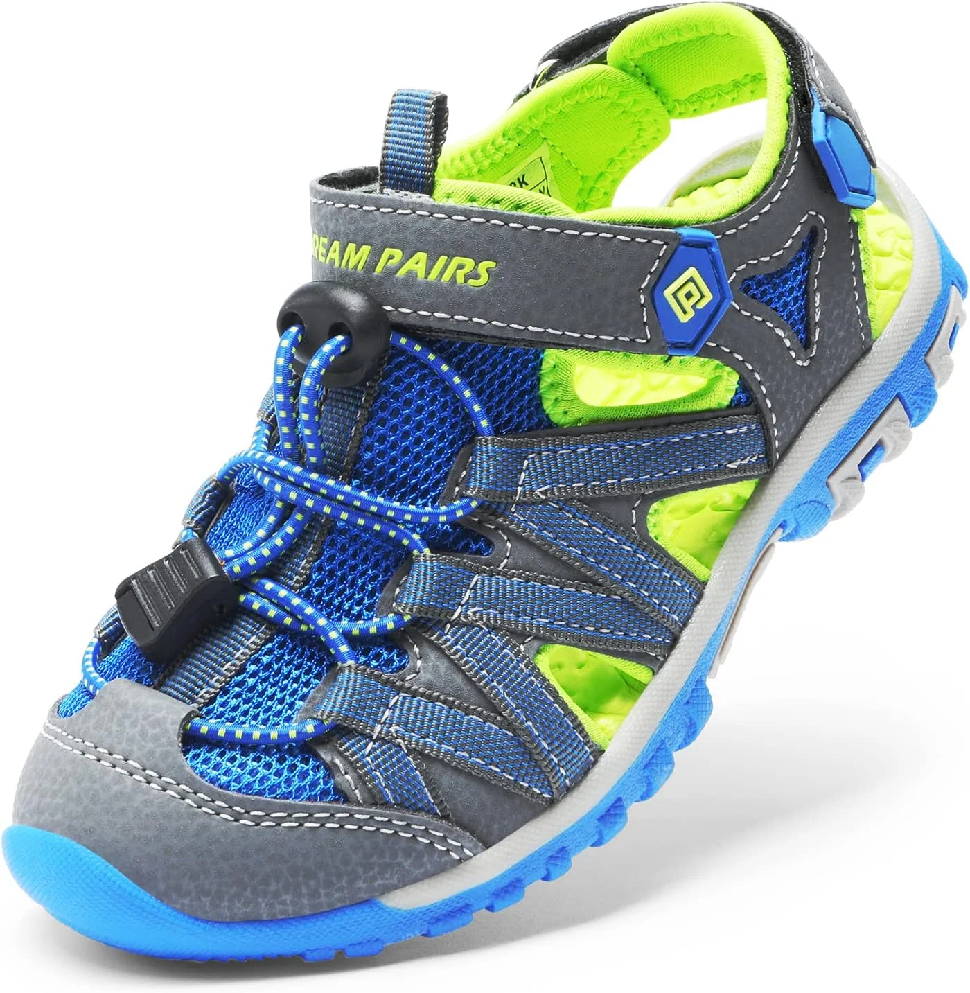 دریم پِیرز صندل های تابستانی پسرانه دخترانه مدل 181108K خاکستری سبز آبی با پنجه بسته مناسب فضای باز سایز 10 M US مناسب کودکان نوپا