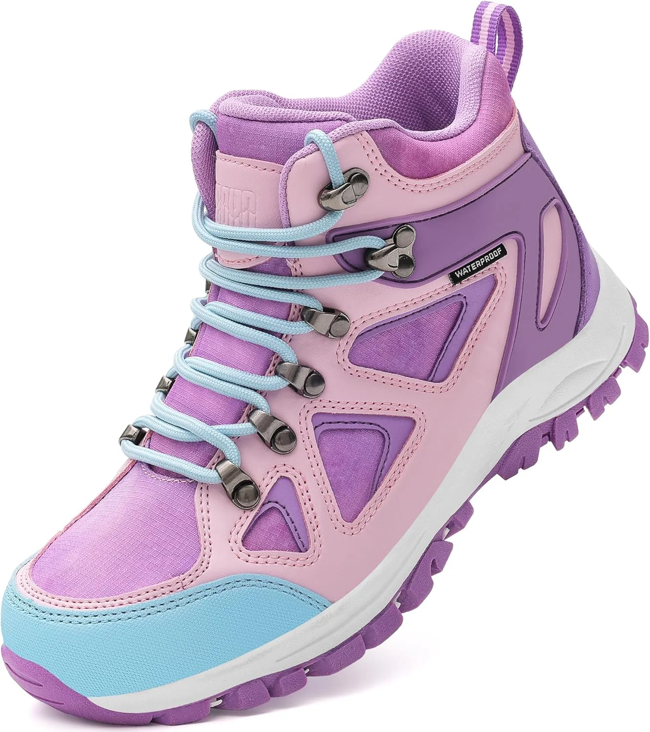 کفش کوهنوردی ضد آب دخترانه R CORD، زیره TPR بادوام با کشش بالا، ضد لغزش، بند دار، مناسب برای ماجراجویی در فضای باز