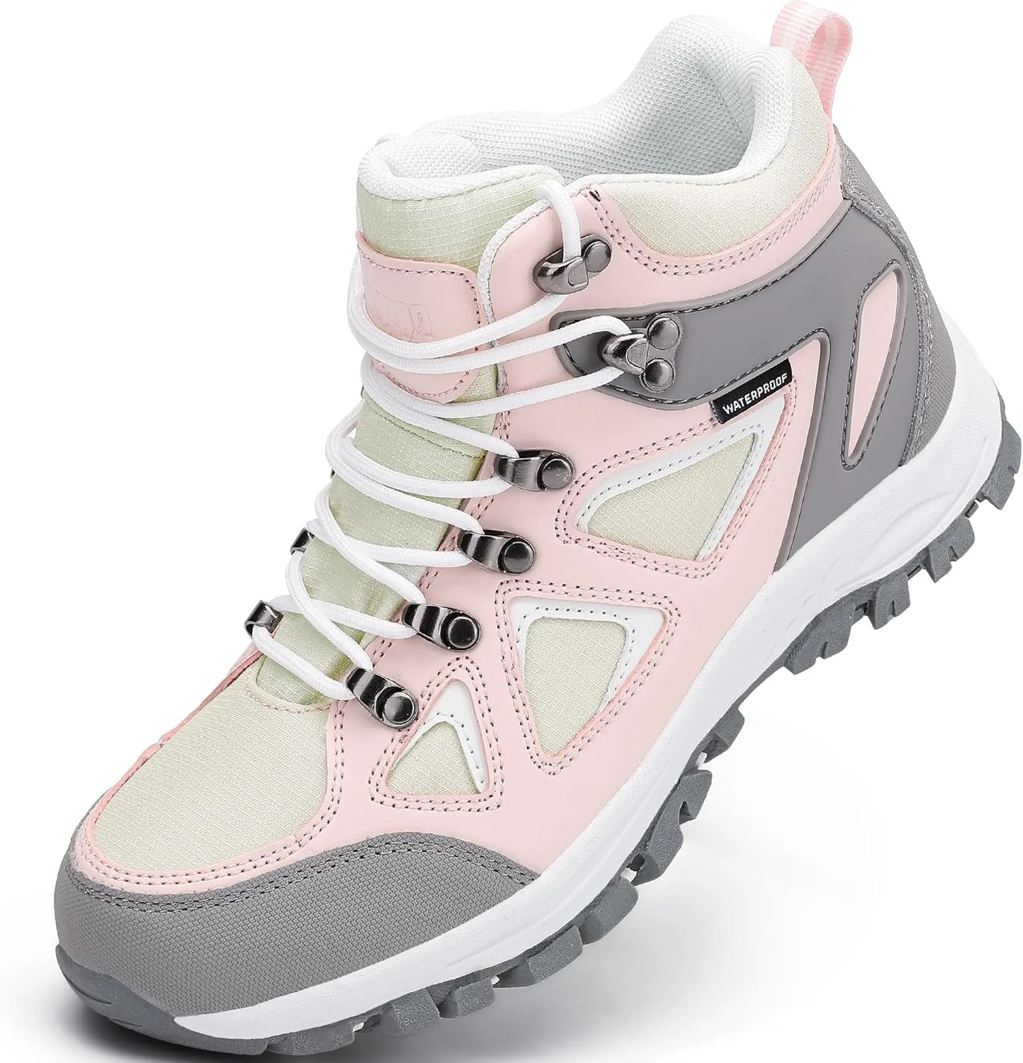 کفش کوهنوردی بچگانه R CORD، ضد آب، دخترانه، زیره بادوام TPR با کشش بالا، ضد لغزش، بند دار، مناسب برای ماجراجویی در فضای باز
