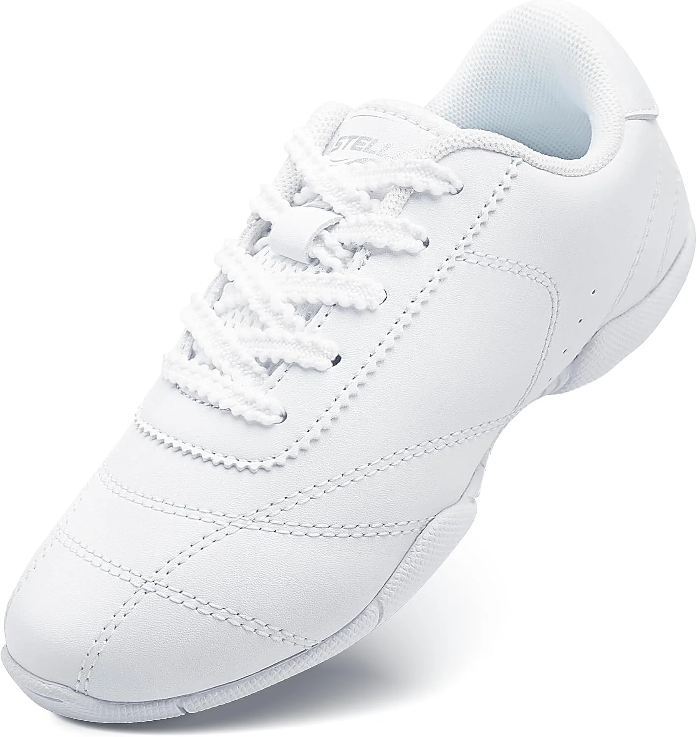 کفش استله مخصوص تشویق دخترانه، کفش رقص سفید، کفش ورزشی و تمرینی تنیس جوانان برای مسابقات ورزشی