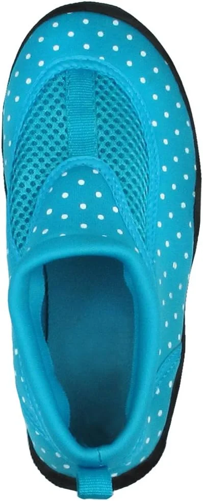 کفش آبی دخترانه کاپلی نیویورک مدل نئوپرن و توری با خال های صورتی ترکیبی سایز 10/11