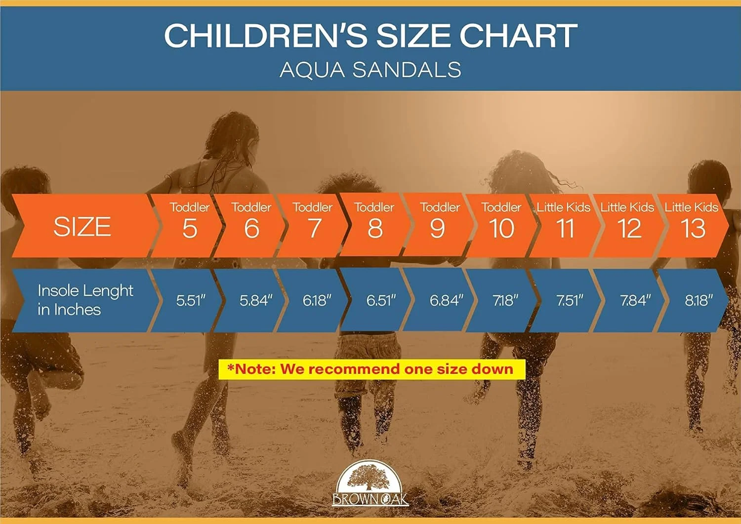 کفش آبی بچگانه بلوط قهوه ای، خشک شونده سریع، ضد لغزش، انگشت بسته، صندل ورزشی شنا (کودکان نوپا/کودکان کوچک)