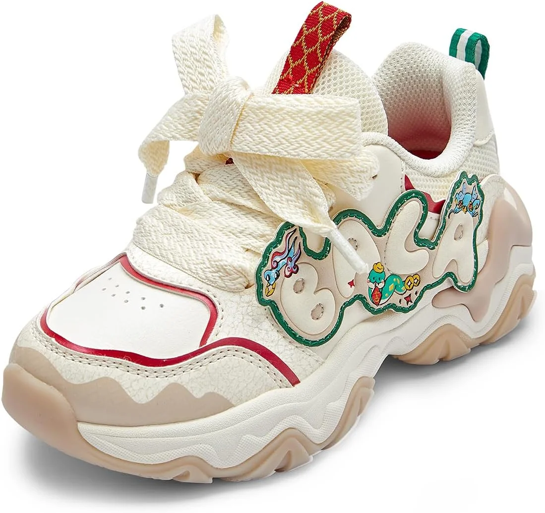 کفش‌های کتانی دخترانه Balabala، کفش‌های مد روز بچه‌گانه، تنفس‌پذیر، شیرین و دوست‌داشتنی، کفش‌های پیاده‌روی با زیره‌های پفی و چسبی