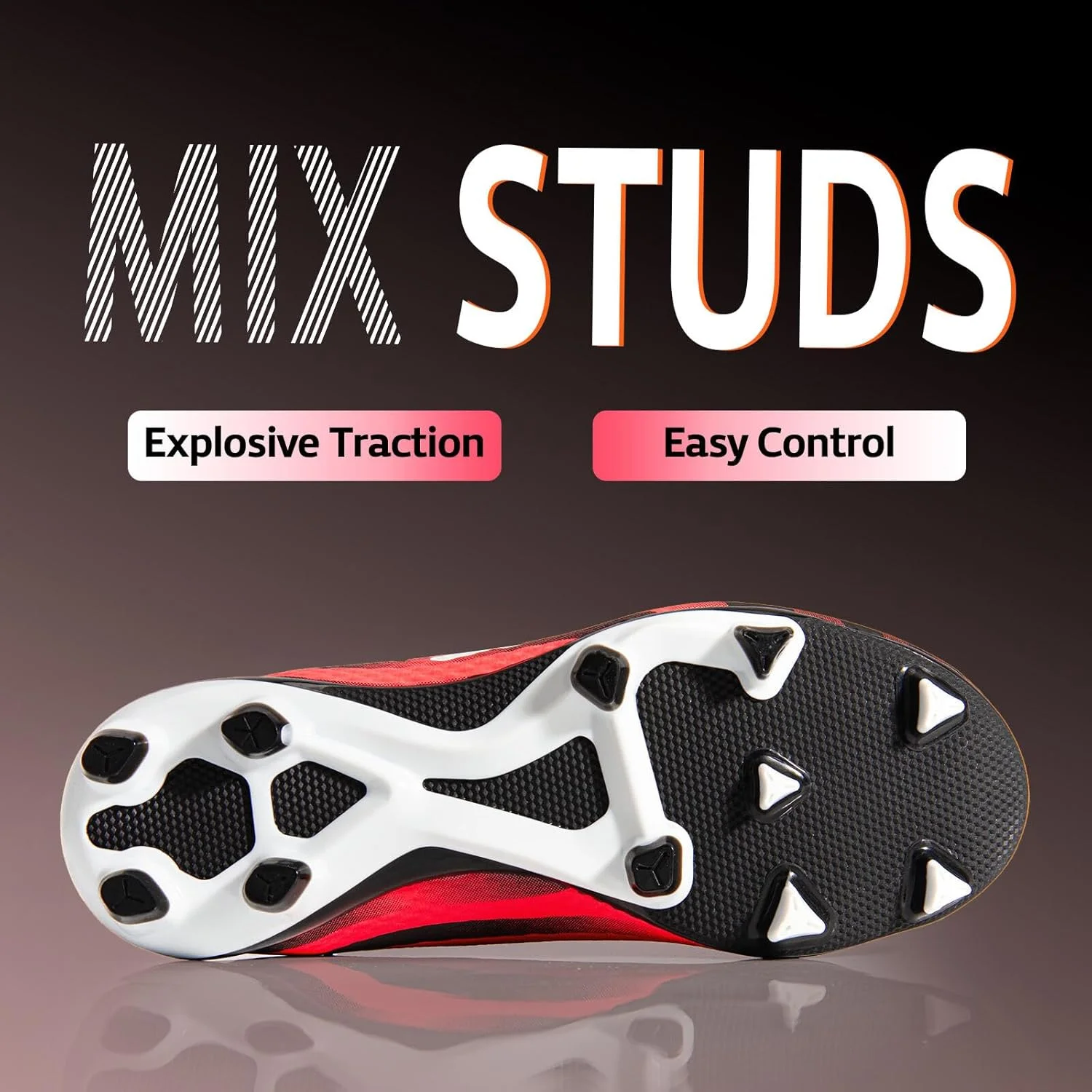 کفش‌های فوتبال AMZZPIK پسرانه دخترانه، کفش‌های ورزشی تمرینی فوتبال در فضای باز RitmoRush، مناسب برای کودکان کوچک/بزرگ