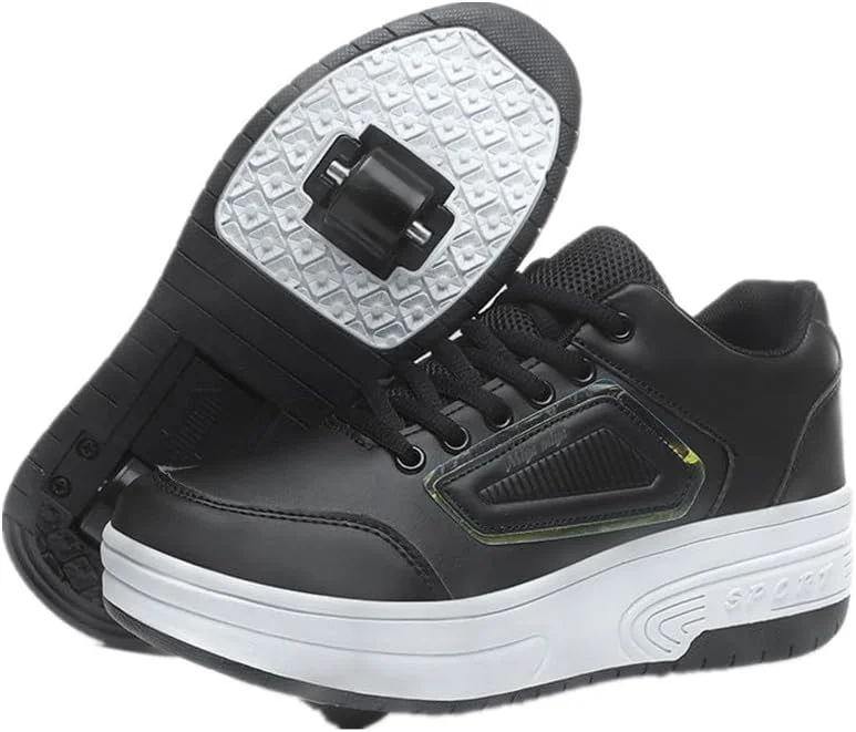 کفش های اسکیت غلتکی بچه گانه ZYANLING، کفش های ورزشی غلتکی برای پسران و دختران با 2 چرخ، کفش های کتانی جمع شونده کودکانه یونیسکس برای هدیه تولد و نمایش کودکان