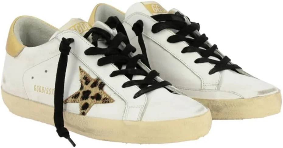 کفش های کتانی دخترانه VONKIE مدل Golden Goose، کفش های ورزشی لاستیکی بند دار یکپارچهسازی با سیستمعامل، کفش های کتانی تخت و بادوام