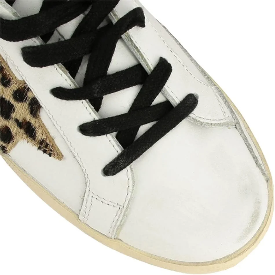 کفش های کتانی دخترانه VONKIE مدل Golden Goose، کفش های ورزشی لاستیکی بند دار یکپارچهسازی با سیستمعامل، کفش های کتانی تخت و بادوام