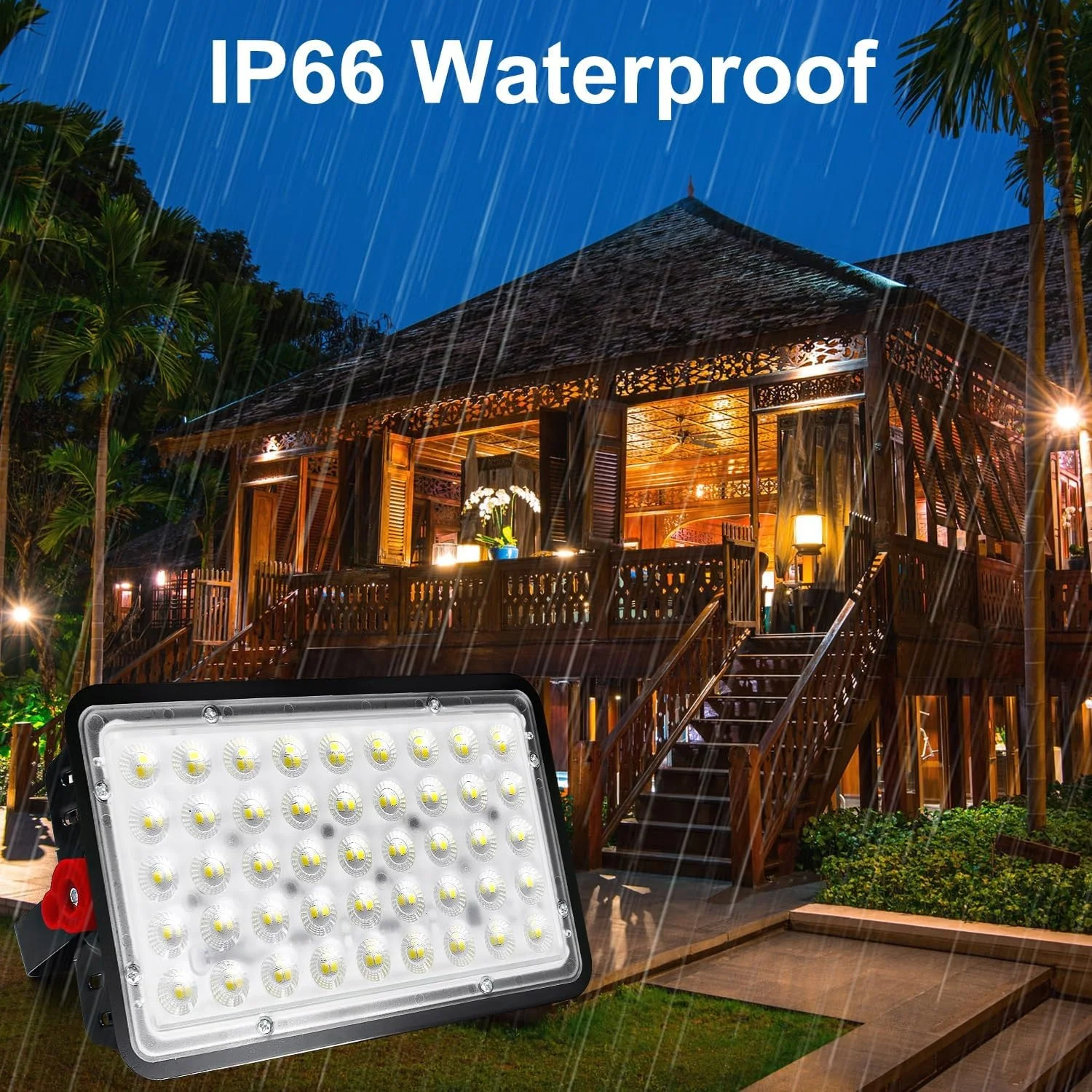 چراغ های LED نقطه ای فضای باز CREATESTAR 100W، 2 عدد 10000LM IP66 ضد آب، چراغ سیل LED فضای باز، نورافکن 6500K سفید سرد برای انبار گاراژ باغ پاسیو چراغ های LED نقطه ای فضای باز CREATESTAR 100W، 2 عدد 10000LM IP66 ضد آب، چراغ سیل LED فضای باز، نورافکن 6500K سفید سرد برای انبار گاراژ باغ پاسیو