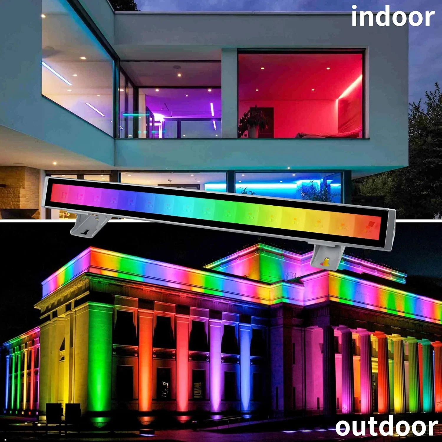 نورافکن RGB 48 وات CREATESTAR، بسته 2 عددی چراغ های LED RGB، چراغ وال واشر رنگارنگ 16 میلیون رنگ با کنترل از راه دور و تایمر برای مهمانی بار استیج دیسکو باغ جشنواره نورافکن RGB 48 وات CREATESTAR، بسته 2 عددی چراغ های LED RGB، چراغ وال واشر رنگارنگ 16 میلیون رنگ با کنترل از راه دور و تایمر برای مهمانی بار استیج دیسکو باغ جشنواره