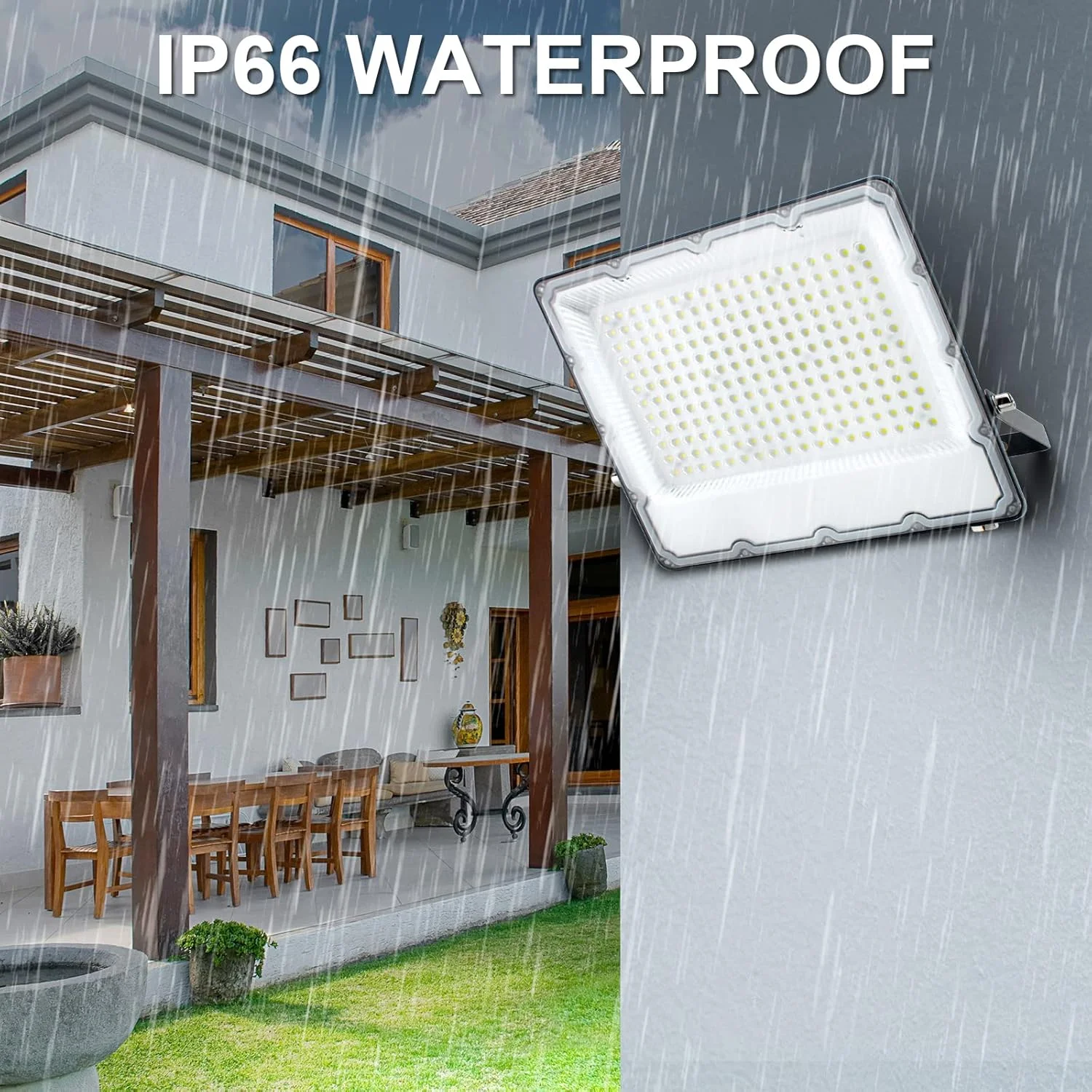 چراغ پروژکتور LED 200 وات CREATESTAR، 20000 لومن فوق العاده روشن، چراغ های امنیتی ضد آب IP66، نور سفید 6500K برای حیاط، باغ، زمین بسکتبال، گاراژ (2 عدد) چراغ پروژکتور LED 200 وات CREATESTAR، 20000 لومن فوق العاده روشن، چراغ های امنیتی ضد آب IP66، نور سفید 6500K برای حیاط، باغ، زمین بسکتبال، گاراژ (2 عدد)