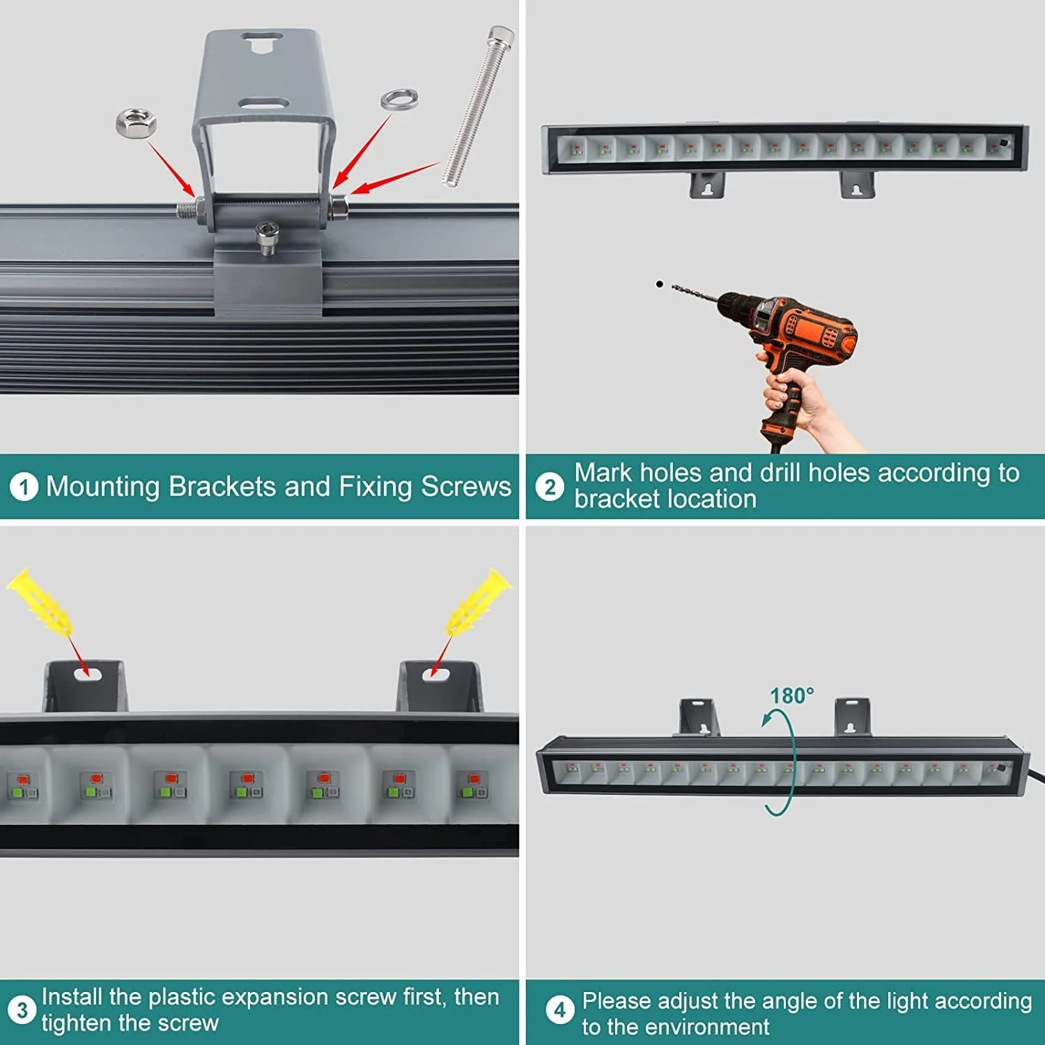 نورافکن RGB 48 وات CREATESTAR، بسته 2 عددی چراغ های LED RGB، چراغ وال واشر رنگارنگ 16 میلیون رنگ با کنترل از راه دور و تایمر برای مهمانی بار استیج دیسکو باغ جشنواره نورافکن RGB 48 وات CREATESTAR، بسته 2 عددی چراغ های LED RGB، چراغ وال واشر رنگارنگ 16 میلیون رنگ با کنترل از راه دور و تایمر برای مهمانی بار استیج دیسکو باغ جشنواره