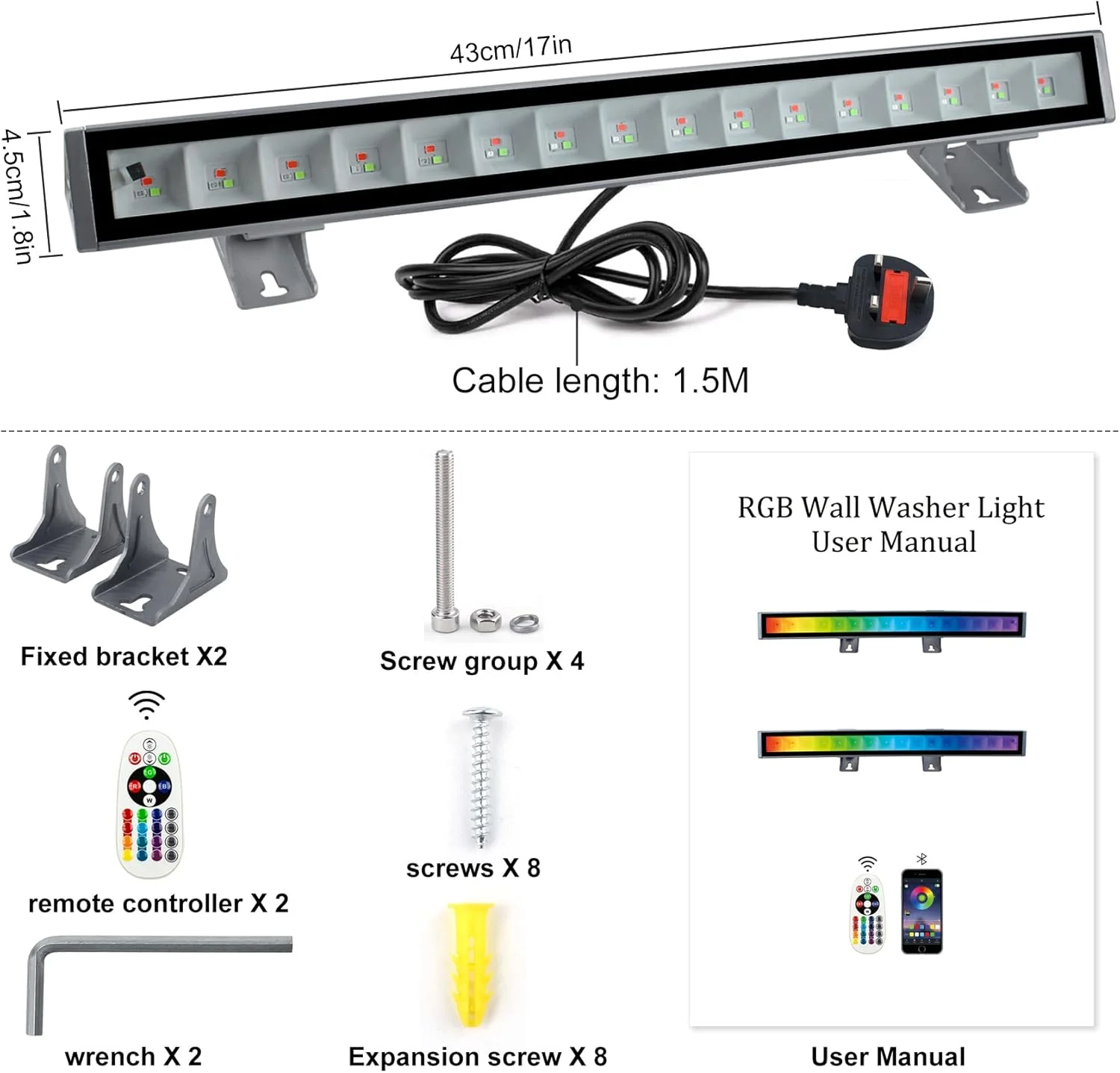 نورافکن RGB 48 وات CREATESTAR، بسته 2 عددی چراغ های LED RGB، چراغ وال واشر رنگارنگ 16 میلیون رنگ با کنترل از راه دور و تایمر برای مهمانی بار استیج دیسکو باغ جشنواره نورافکن RGB 48 وات CREATESTAR، بسته 2 عددی چراغ های LED RGB، چراغ وال واشر رنگارنگ 16 میلیون رنگ با کنترل از راه دور و تایمر برای مهمانی بار استیج دیسکو باغ جشنواره