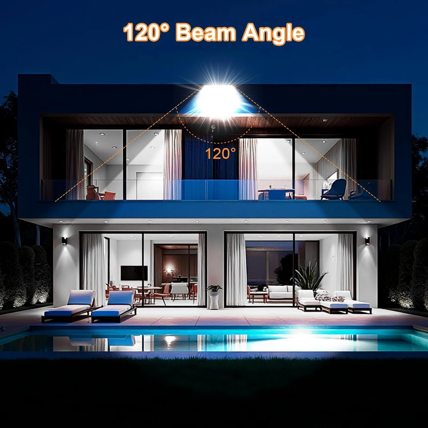 چراغ LED پروژکتور فضای باز CREATESTAR، 50 وات، 6500 کلوین، سفید سرد، 4916 لومن فوق العاده روشن، IP66 ضد آب، 72 LED، نورافکن فضای باز برای باغ، حیاط، گاراژ، راهرو، کارگاه، راهرو و امنیت چراغ LED پروژکتور فضای باز CREATESTAR، 50 وات، 6500 کلوین، سفید سرد، 4916 لومن فوق العاده روشن، IP66 ضد آب، 72 LED، نورافکن فضای باز برای باغ، حیاط، گاراژ، راهرو، کارگاه، راهرو و امنیت