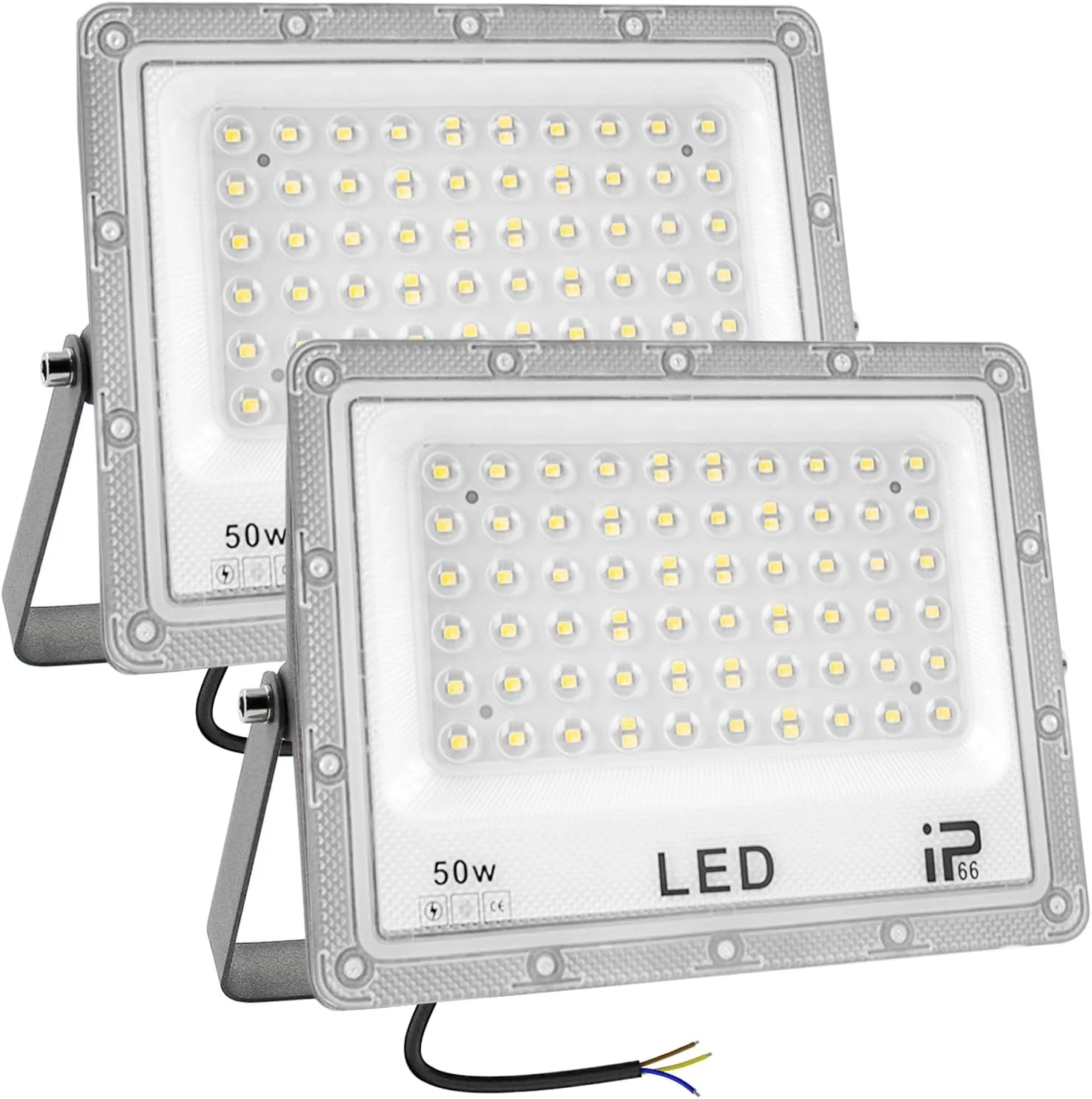 CREATESTAR 2 عدد چراغ LED پروژکتوری بیرونی 50 وات، 6500 کلوین نور سفید سرد، 4916LM فوق العاده روشن، IP66 ضد آب، 72 LED، نورافکن بیرونی برای باغ، حیاط، گاراژ، راهرو و روشنایی امنیتی CREATESTAR 2 عدد چراغ LED پروژکتوری بیرونی 50 وات، 6500 کلوین نور سفید سرد، 4916LM فوق العاده روشن، IP66 ضد آب، 72 LED، نورافکن بیرونی برای باغ، حیاط، گاراژ، راهرو و روشنایی امنیتی