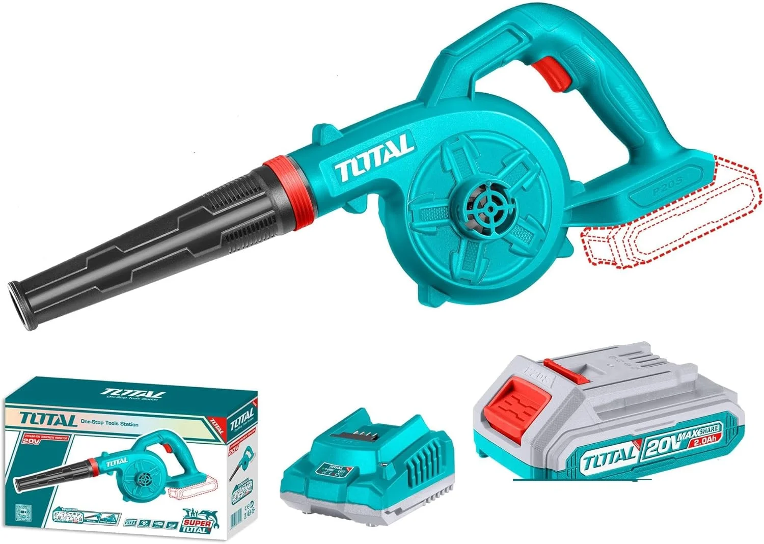 دمنده برگ دستی شارژی سوپر توتال 20 ولت با باتری 2.0 آمپر و شارژر – سرعت بالا 18000 دور در دقیقه، حجم هوای 2.7 متر مکعب در دقیقه برای نظافت آسان حیاط، باغ و خانه دمنده برگ دستی شارژی سوپر توتال 20 ولت با باتری 2.0 آمپر و شارژر – سرعت بالا 18000 دور در دقیقه، حجم هوای 2.7 متر مکعب در دقیقه برای نظافت آسان حیاط، باغ و خانه