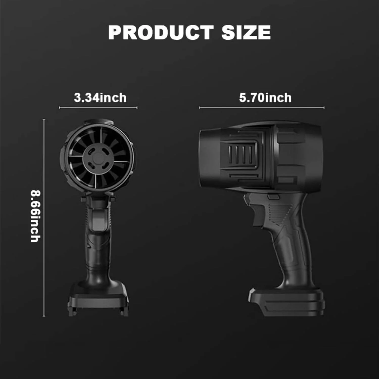 دمنده هوای بی سیم قابل حمل، باتری خور، قدرت توربو، مشکی دمنده هوای بی سیم قابل حمل، باتری خور، قدرت توربو، مشکی