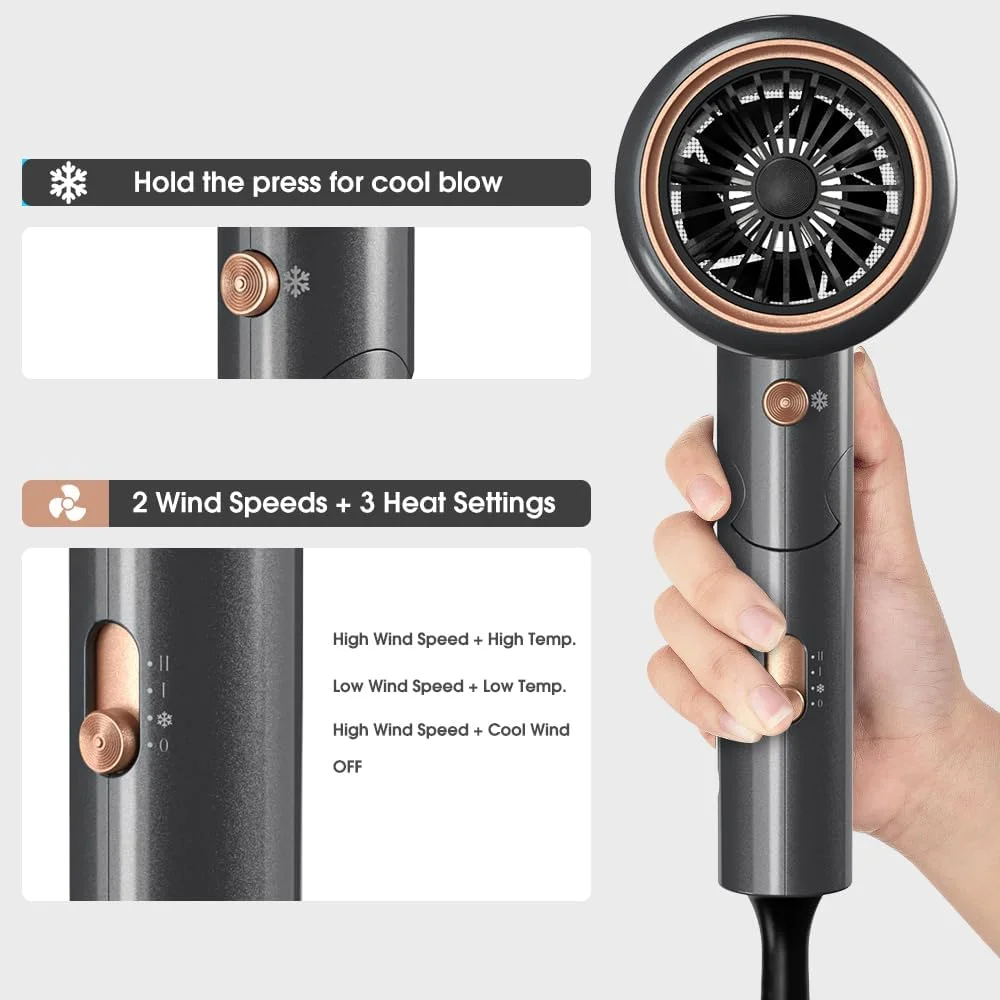 سشوار 2400 واتی Oxsaytee با دیسپانسر، سشوار مسافرتی تاشو مینی، سشوار یونی با کیف نگهداری و براکت، سشوار برای موهای فر خشک شونده سریع برای مسافرت سالن منزل (خاکستری روشن) سشوار 2400 واتی Oxsaytee با دیسپانسر، سشوار مسافرتی تاشو مینی، سشوار یونی با کیف نگهداری و براکت، سشوار برای موهای فر خشک شونده سریع برای مسافرت سالن منزل (خاکستری روشن)