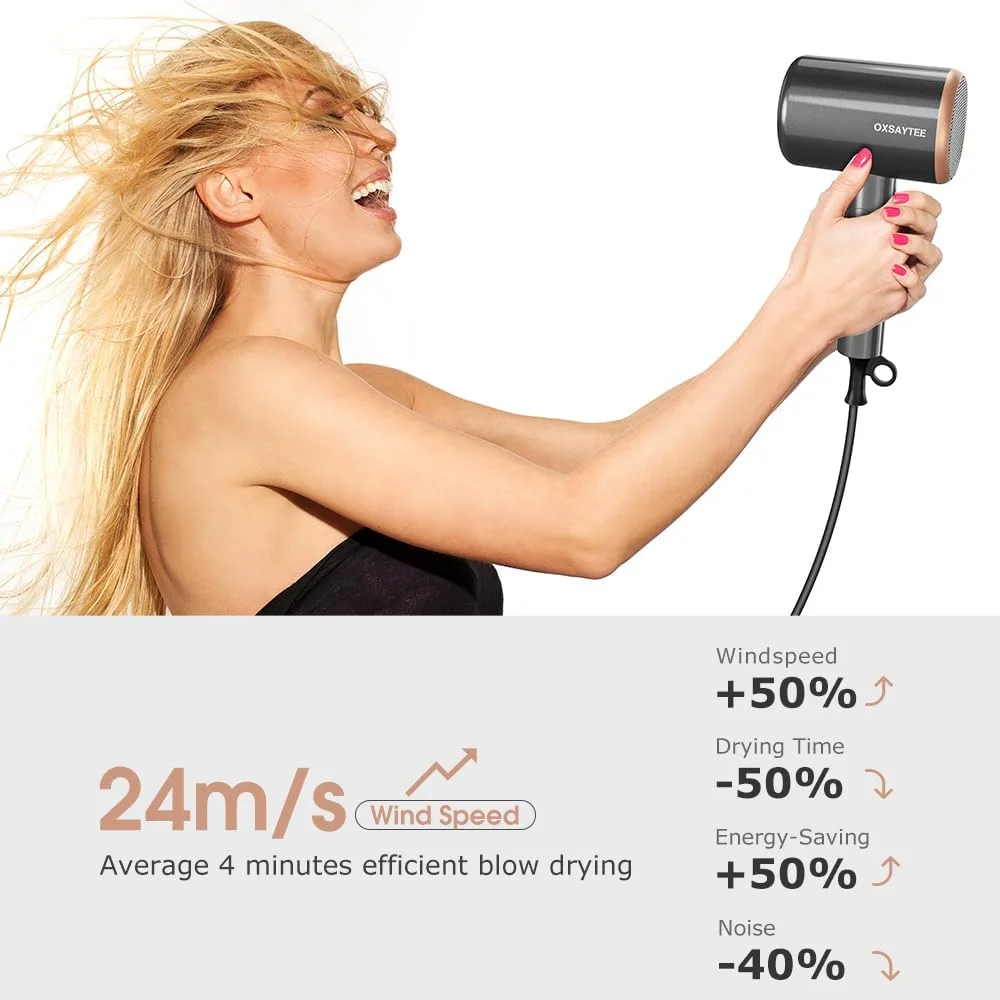 سشوار 2400 واتی Oxsaytee با دیسپانسر، سشوار مسافرتی تاشو مینی، سشوار یونی با کیف نگهداری و براکت، سشوار برای موهای فر خشک شونده سریع برای مسافرت سالن منزل (خاکستری روشن) سشوار 2400 واتی Oxsaytee با دیسپانسر، سشوار مسافرتی تاشو مینی، سشوار یونی با کیف نگهداری و براکت، سشوار برای موهای فر خشک شونده سریع برای مسافرت سالن منزل (خاکستری روشن)