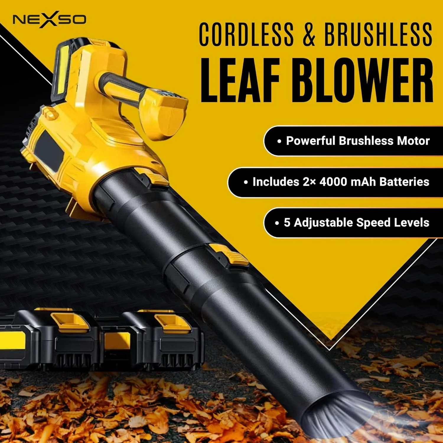دمنده هوای شارژی نکسو – قدرتمند با 320CFM و 150MPH | گردگیر هوای فشرده | شامل 2 عدد باتری 4000mAh و شارژر | 5 سرعته قابل تنظیم، سبک وزن، ارگونومیک، قدرتمند برای حیاط، خودرو و کارگاه دمنده هوای شارژی نکسو – قدرتمند با 320CFM و 150MPH | گردگیر هوای فشرده | شامل 2 عدد باتری 4000mAh و شارژر | 5 سرعته قابل تنظیم، سبک وزن، ارگونومیک، قدرتمند برای حیاط، خودرو و کارگاه