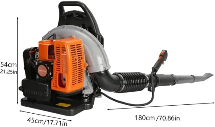 دمنده برگ پشتی جدید - حرفه ای 63 سی سی 6800 دور در دقیقه، موتور 2 زمانه بنزینی، حجم هوای 665 CFM، مخزن سوخت 1.7 لیتری، نیروی باد قدرتمند، طراحی ارگونومیک، مناسب برای برف روبی، مراقبت از چمن، نظافت جاده، نارنجی دمنده برگ پشتی جدید - حرفه ای 63 سی سی 6800 دور در دقیقه، موتور 2 زمانه بنزینی، حجم هوای 665 CFM، مخزن سوخت 1.7 لیتری، نیروی باد قدرتمند، طراحی ارگونومیک، مناسب برای برف روبی، مراقبت از چمن، نظافت جاده، نارنجی