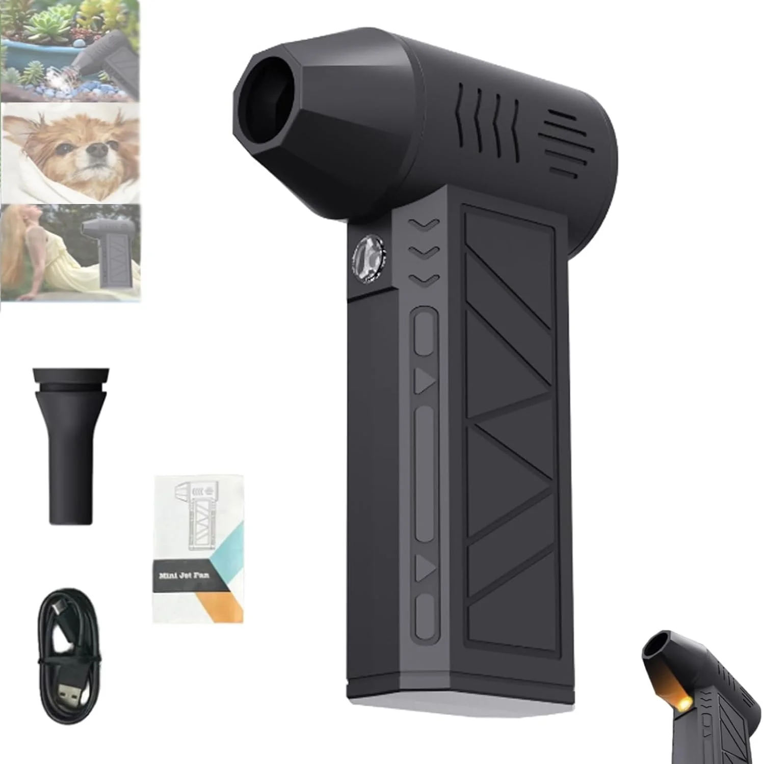 دمنده دستی قدرتمند بی‌سیم OSHIMA، دمنده هوای الکترونیکی، دمنده برگ بی‌سیم، فن جت دمنده هوا LED توربو، فن براشلس خشونت‌آمیز توربو، خشک‌کن دستی کوچک قابل حمل در فضای باز