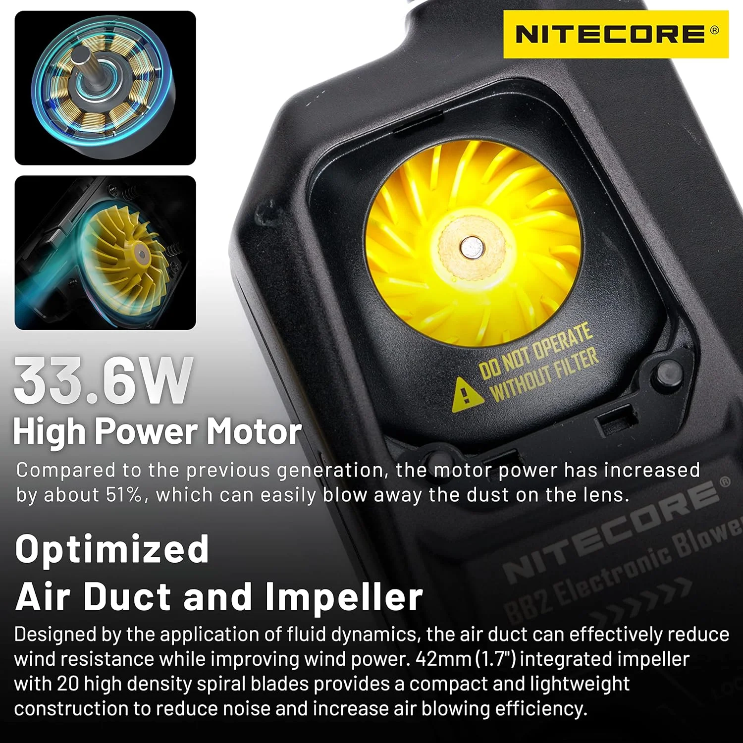 دمنده هوای الکترونیکی عکاسی NITECORE BB2 به همراه تگ NITECORE دمنده هوای الکترونیکی عکاسی NITECORE BB2 به همراه تگ NITECORE