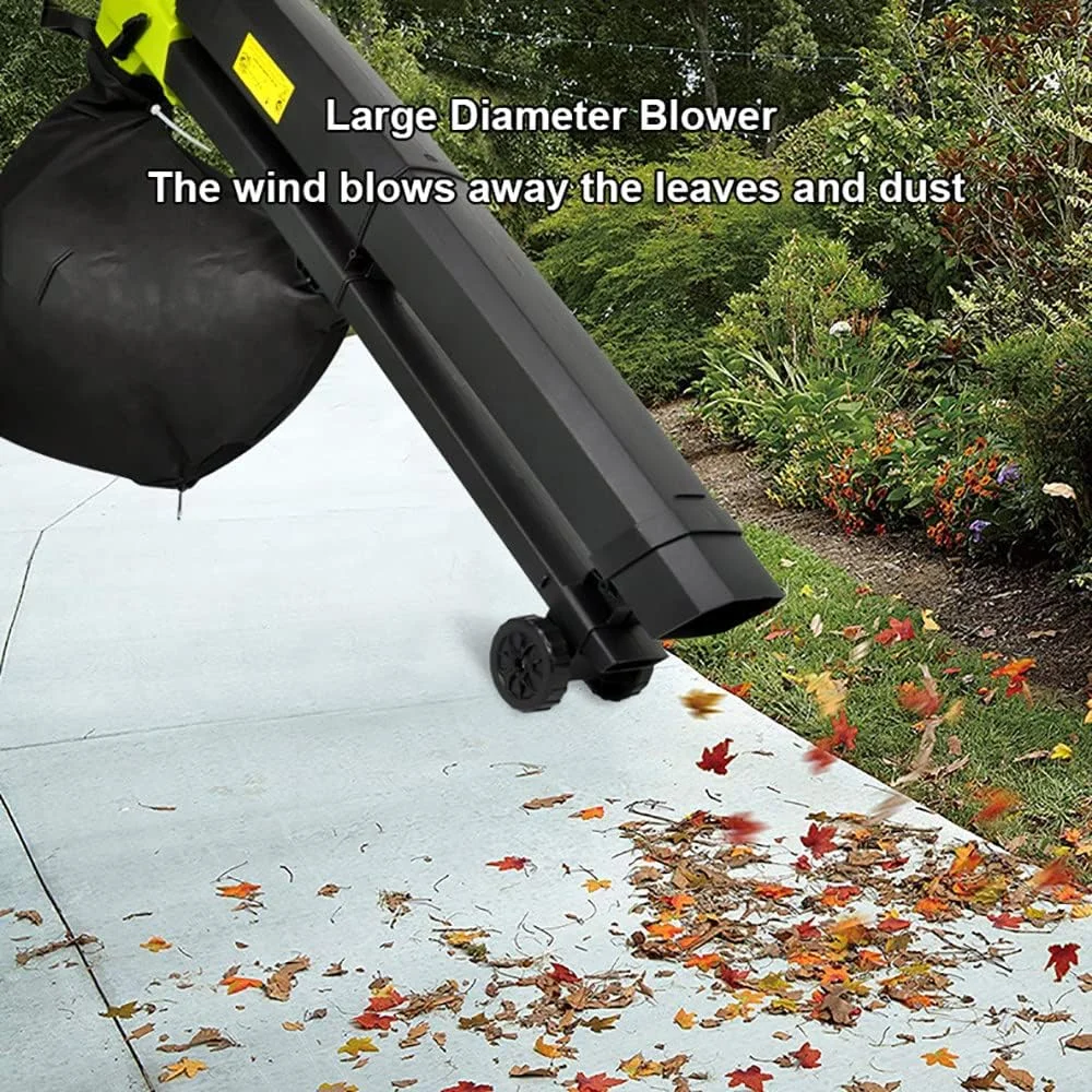 دمنده برگ 3 در 1 MHWL - دمنده/جاروبرقی خردکن باغی 3000 وات - کیسه جمع آوری بزرگ 40 لیتری با بند حمل، نسبت خرد کردن 16:1، سبک وزن 2.9 کیلوگرم، 270 کیلومتر در ساعت دمنده قدرتمند گرد و غبار، برگ و برف، 15 متر