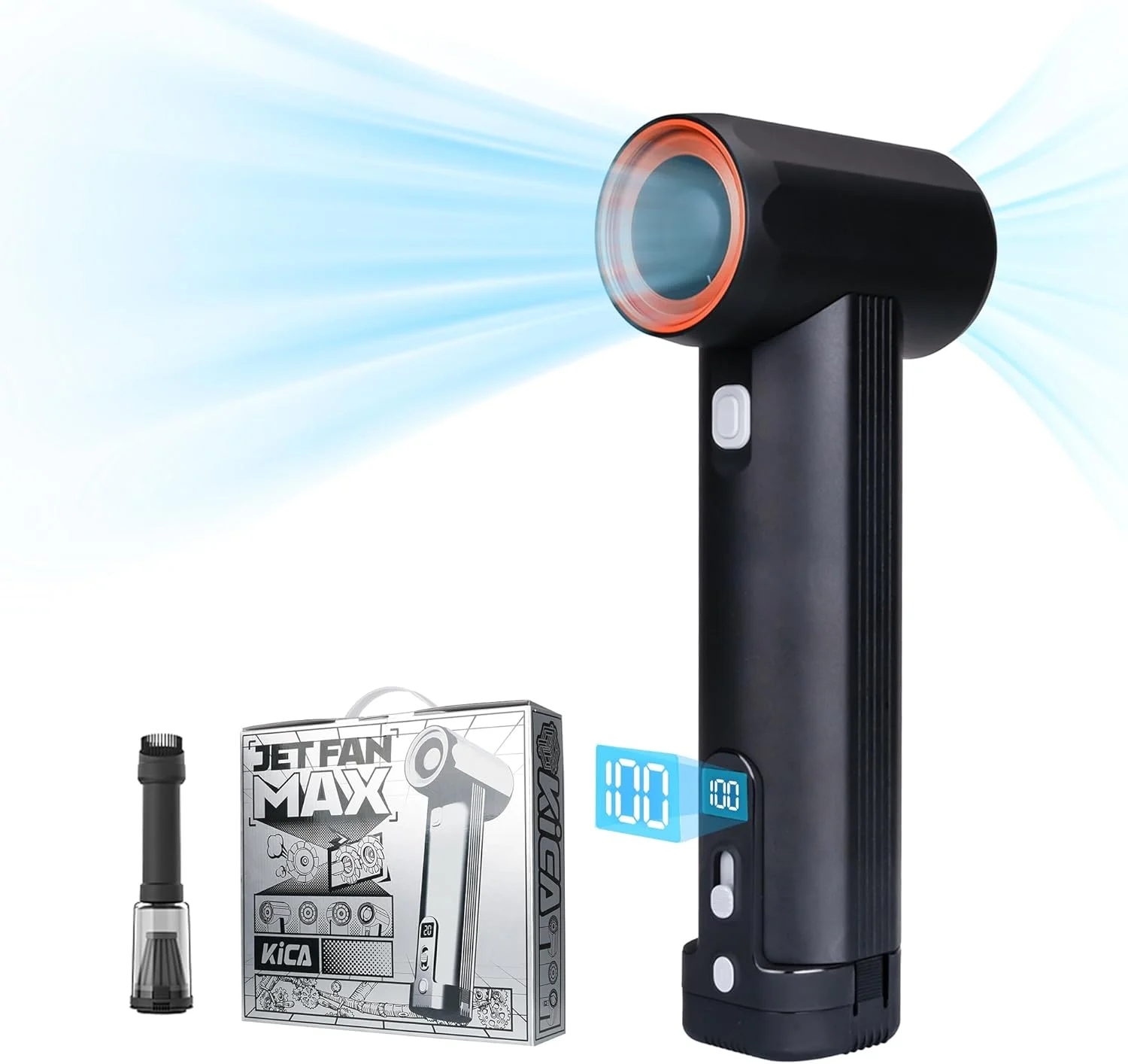دمنده هوای خشک کن خودرو KiCA - حداکثر توان 785 وات و سرعت باد 205 مایل در ساعت، شارژ سریع 54 وات، 6 باتری 4000 میلی آمپر ساعتی، خشک کن توربو قدرتمند برای خشک کردن خودرو، مراقبت از چمن و نظافت پاسیو - جت فن MAX دمنده هوای خشک کن خودرو KiCA - حداکثر توان 785 وات و سرعت باد 205 مایل در ساعت، شارژ سریع 54 وات، 6 باتری 4000 میلی آمپر ساعتی، خشک کن توربو قدرتمند برای خشک کردن خودرو، مراقبت از چمن و نظافت پاسیو - جت فن MAX