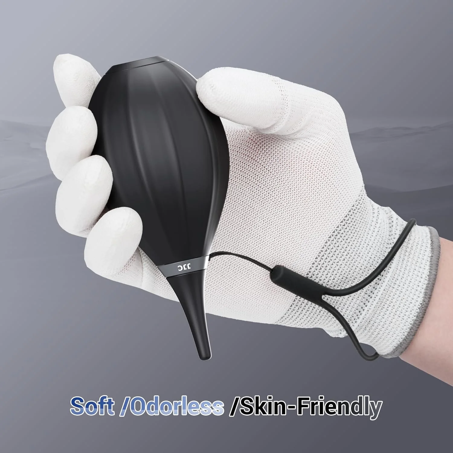 دمنده هوا سیلیکونی نرم JJC با بند گردنی، پمپ دمنده هوا برای تمیز کردن گرد و غبار سنسور دوربین DSLR، لنزها، فیلترها، مانیتورها، صفحه نمایش LCD، کیبوردها، تلویزیون ها و عینک ها