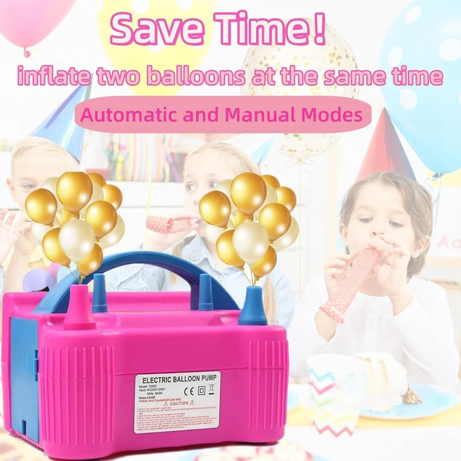 پمپ بادکنک JOZUTTOW، پمپ بادکنک برقی، دمنده برقی قابل حمل با دو نازل برای تزئینات مهمانی، سریعتر و صرفه جویی در زمان پمپ بادکنک JOZUTTOW، پمپ بادکنک برقی، دمنده برقی قابل حمل با دو نازل برای تزئینات مهمانی، سریعتر و صرفه جویی در زمان