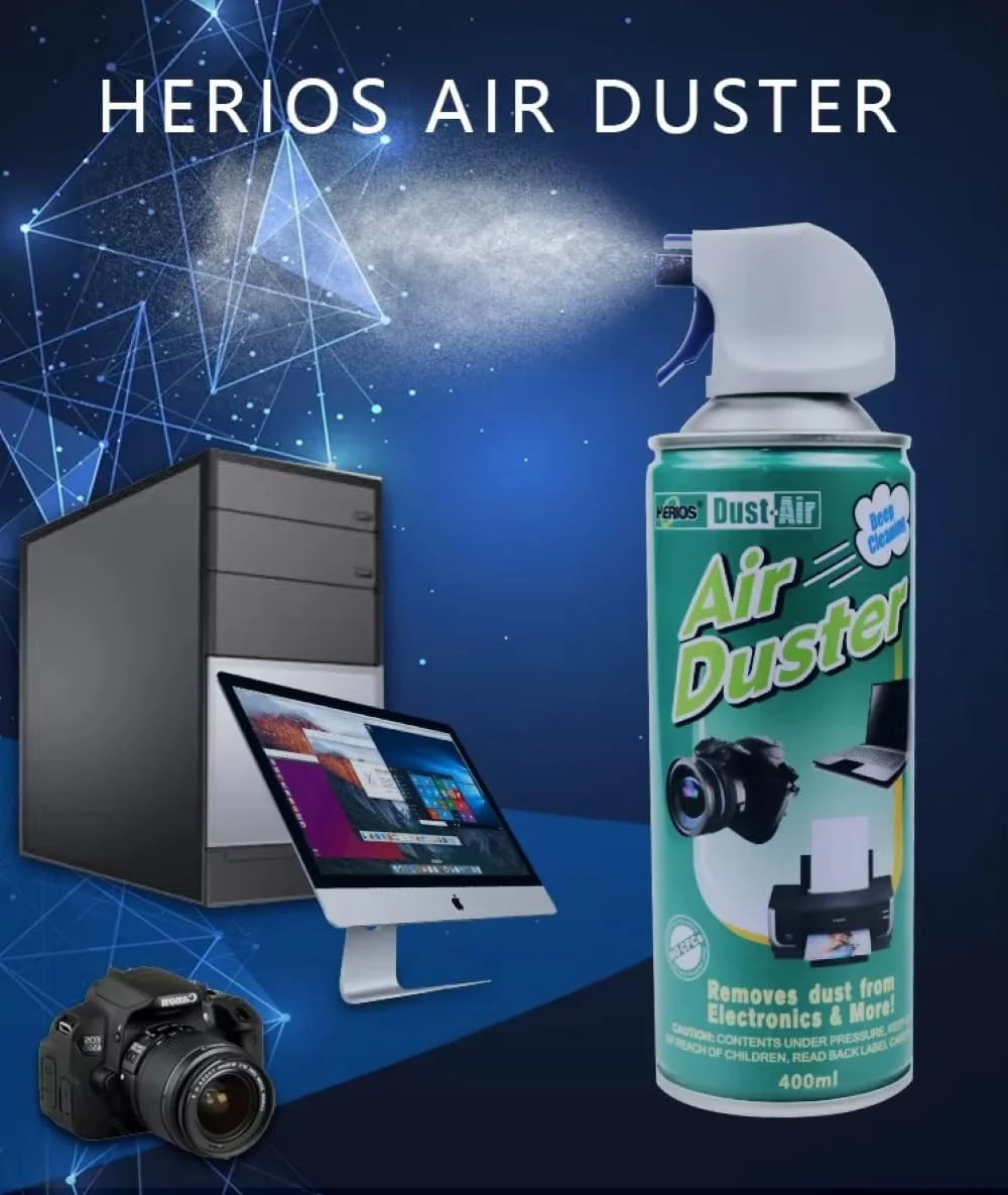 اسپری هوای فشرده Herios برای تمیز کردن صفحه نمایش، گردگیری، اسپری هوا برای کامپیوتر، لپ تاپ، کیبورد و غیره، 400 میلی لیتر، فناوری پیشرفته تمیز کردن اسپری هوای فشرده Herios برای تمیز کردن صفحه نمایش، گردگیری، اسپری هوا برای کامپیوتر، لپ تاپ، کیبورد و غیره، 400 میلی لیتر، فناوری پیشرفته تمیز کردن